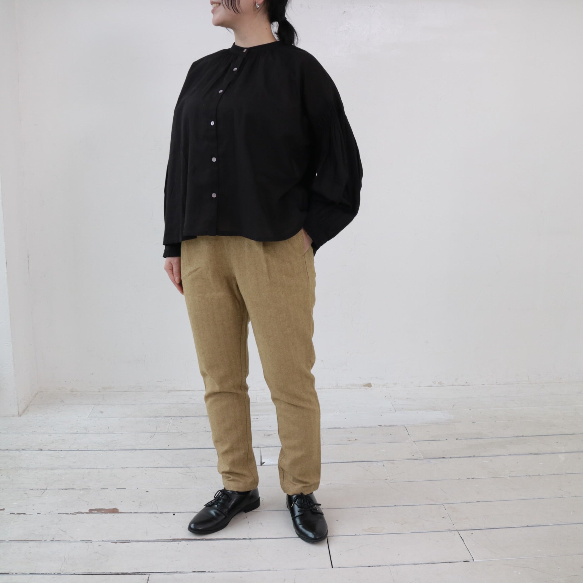 YARRA リネンコットン起毛テーパードパンツ YR-1445-235