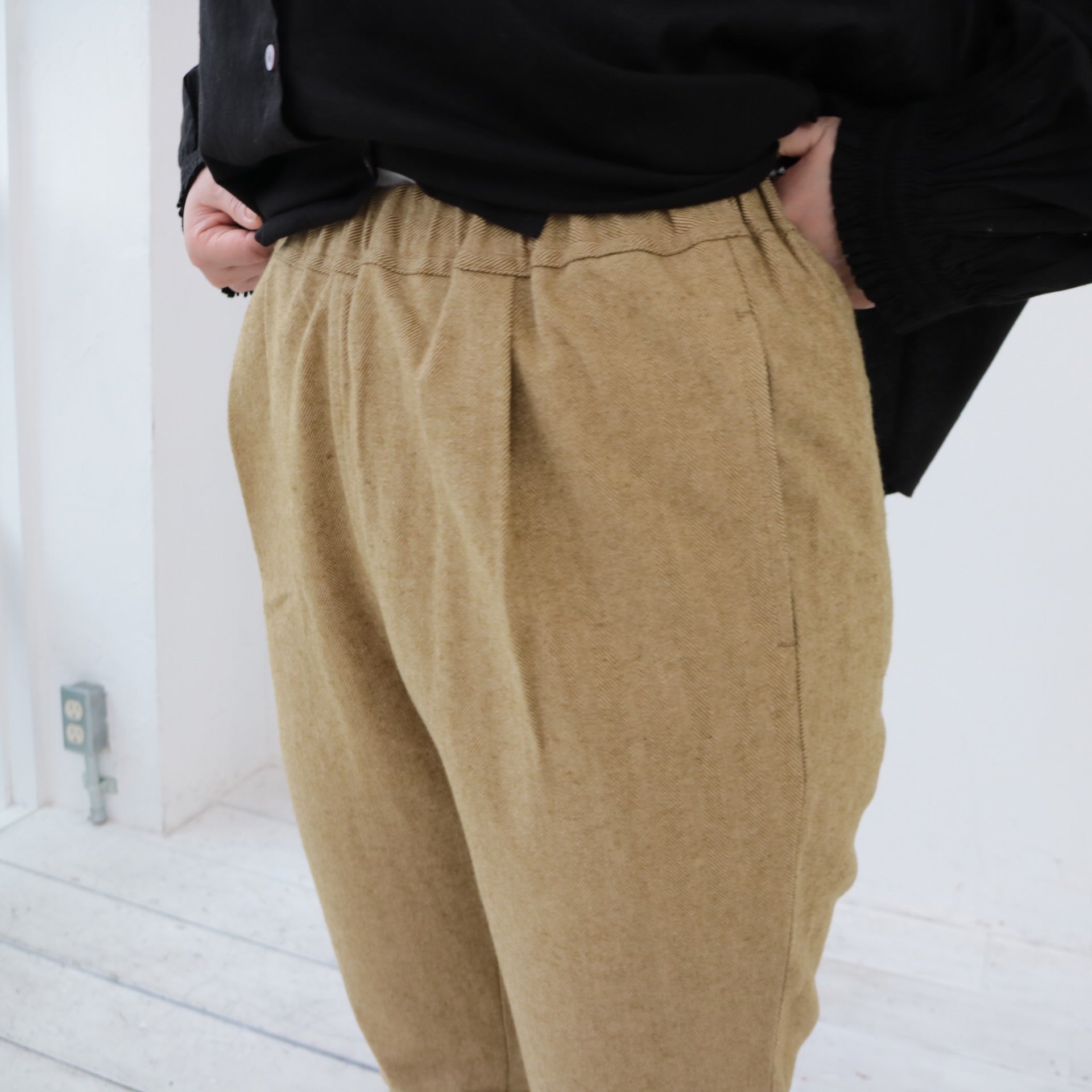 YARRA リネンコットン起毛テーパードパンツ YR-1445-235