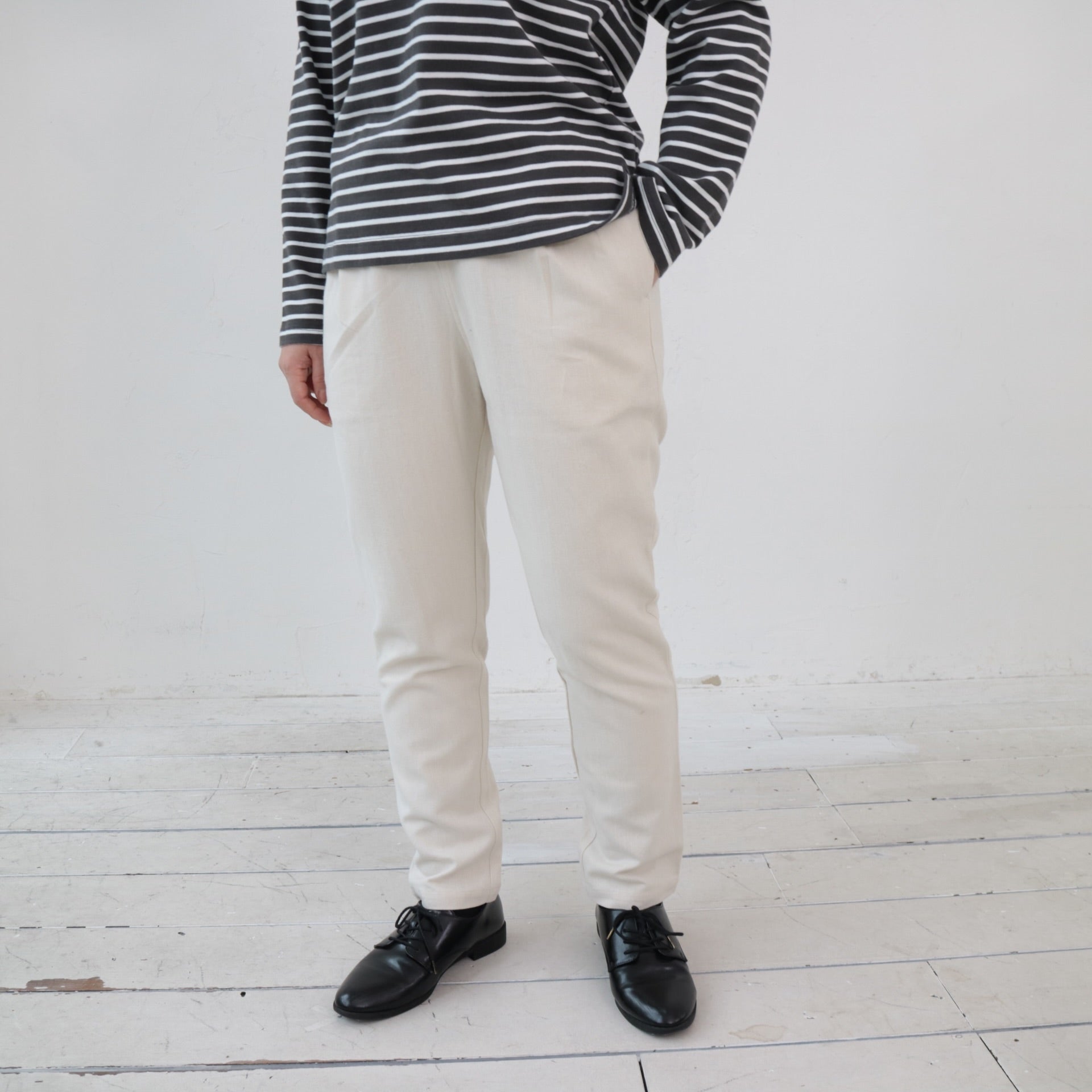 YARRA リネンコットン起毛テーパードパンツ YR-1445-235