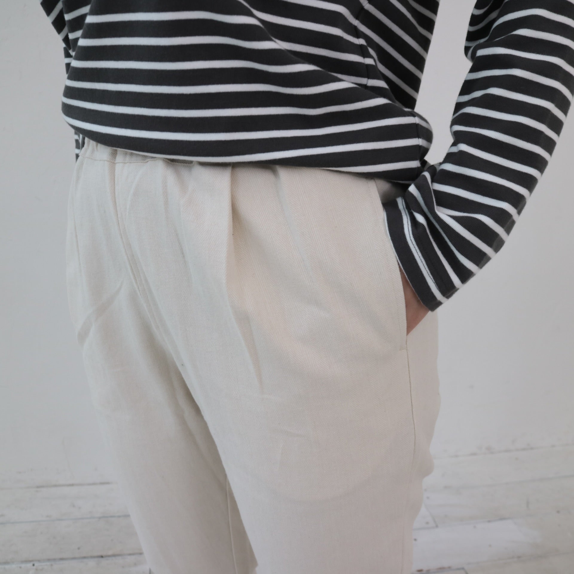 YARRA リネンコットン起毛テーパードパンツ YR-1445-235