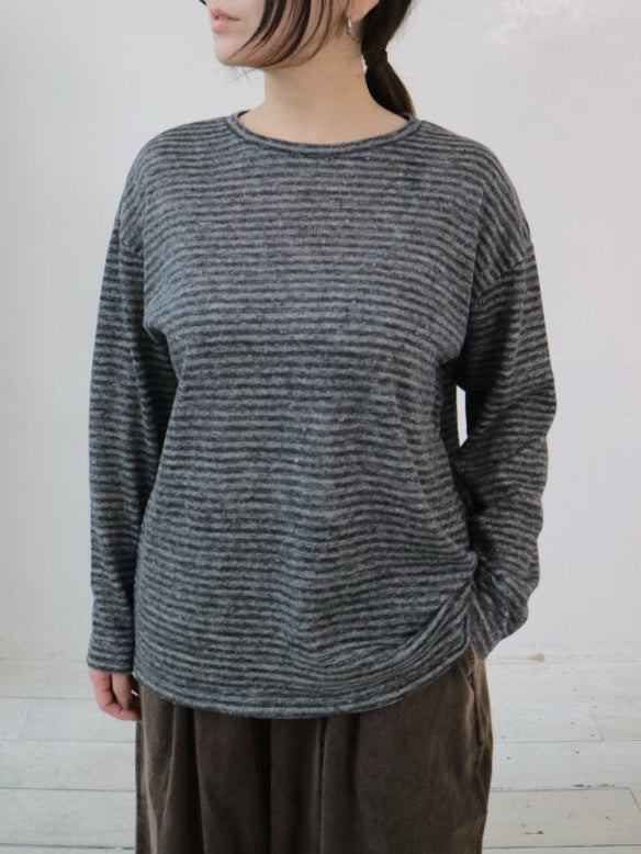 YARRA リネンコットンボーダーカットソー YR-1541-201