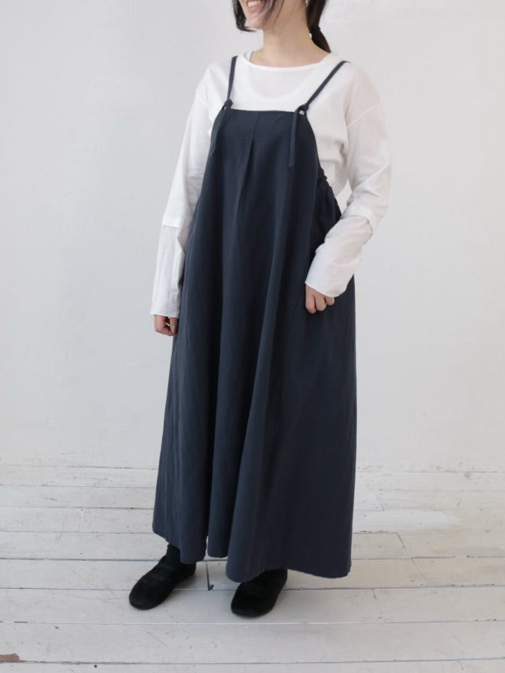 YARRA 綿麻ドロストデザインジャンパースカート YR-1554-258