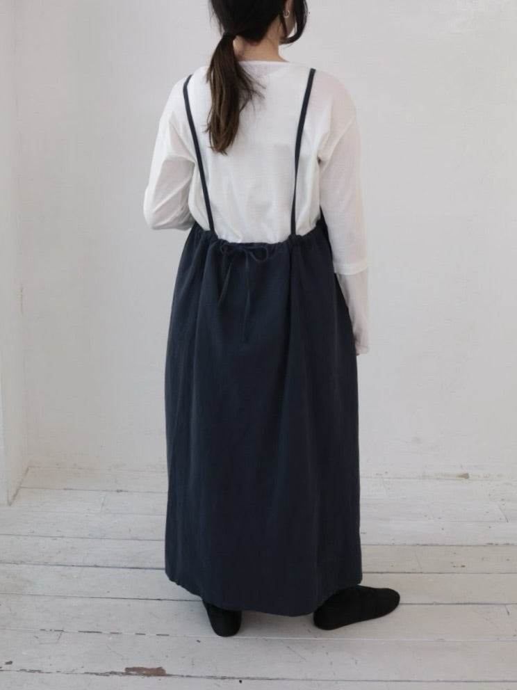 YARRA 綿麻ドロストデザインジャンパースカート YR-1554-258