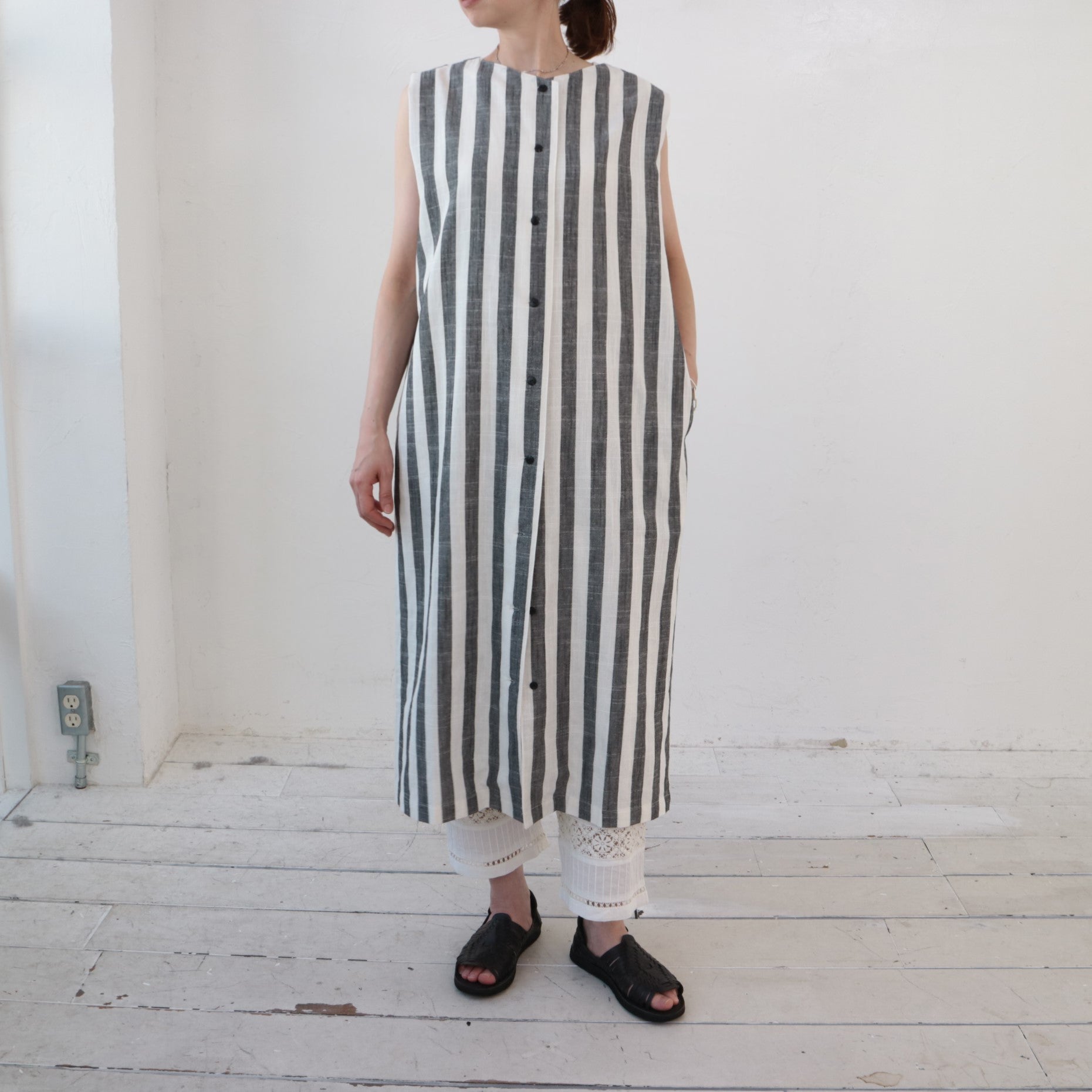 doux bleu リネンコットンノースリーブワンピース DB-2424-071