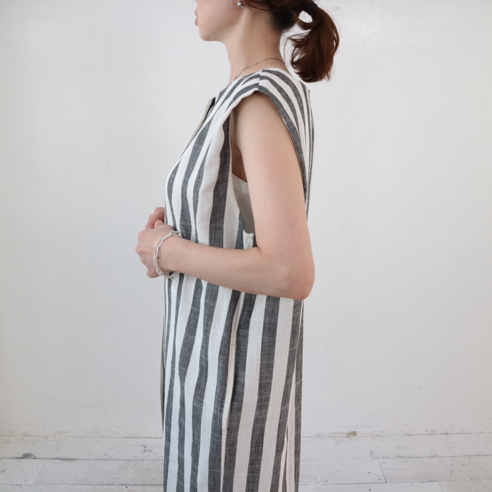 doux bleu リネンコットンノースリーブワンピース DB-2424-071