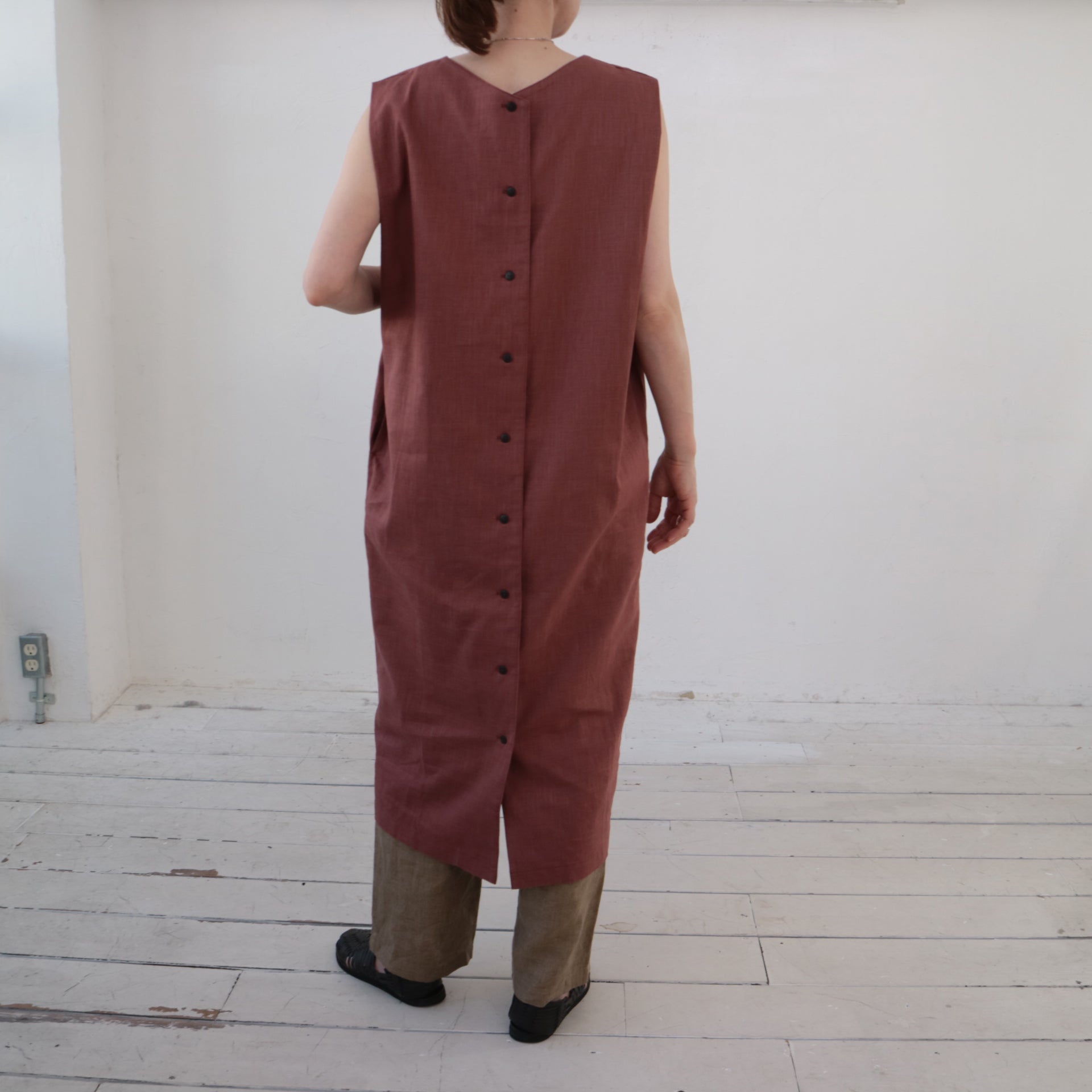 doux bleu リネンコットンノースリーブワンピース DB-2424-071