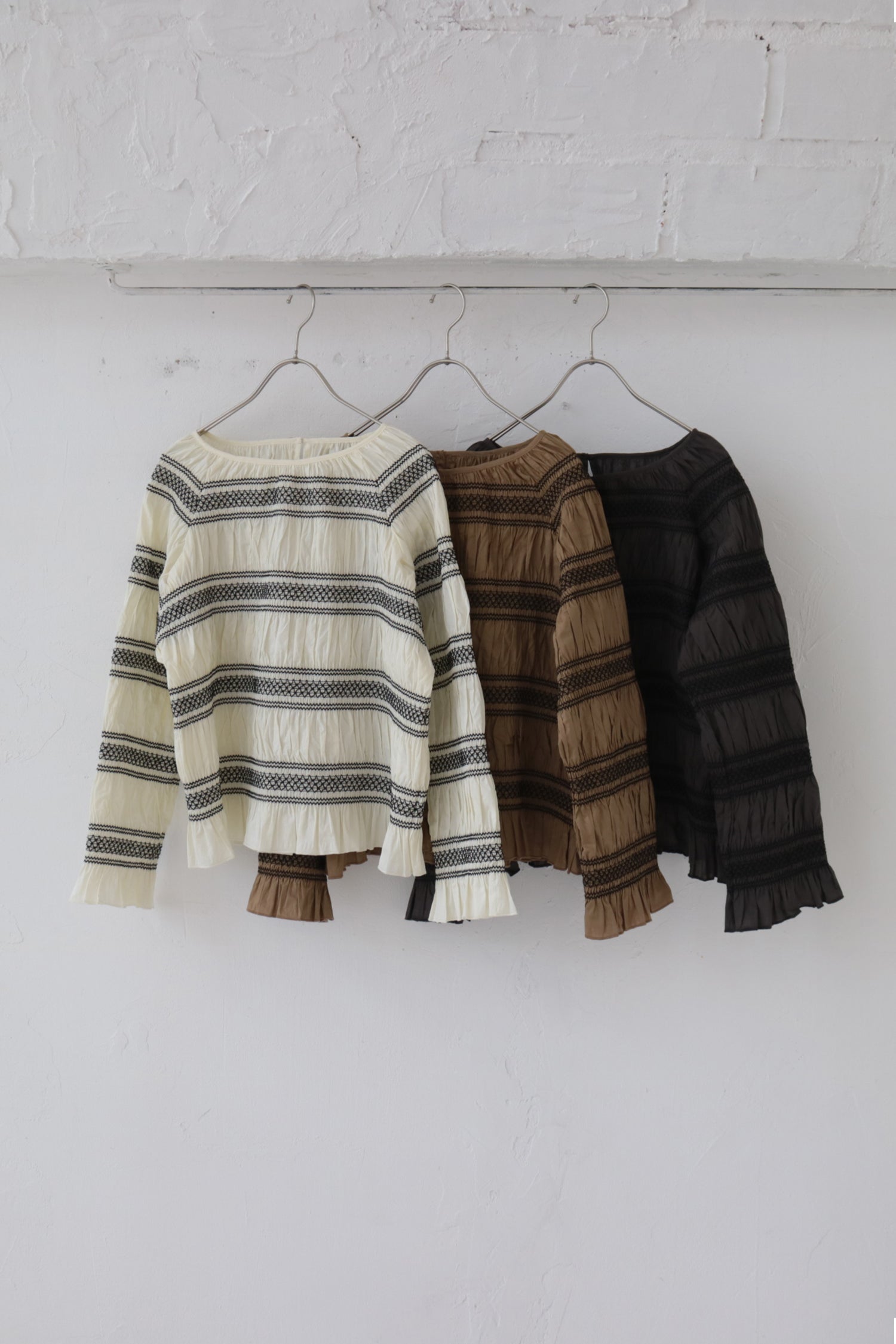 doux bleu スモッキング ボーダー ブラウス DB-2553-054