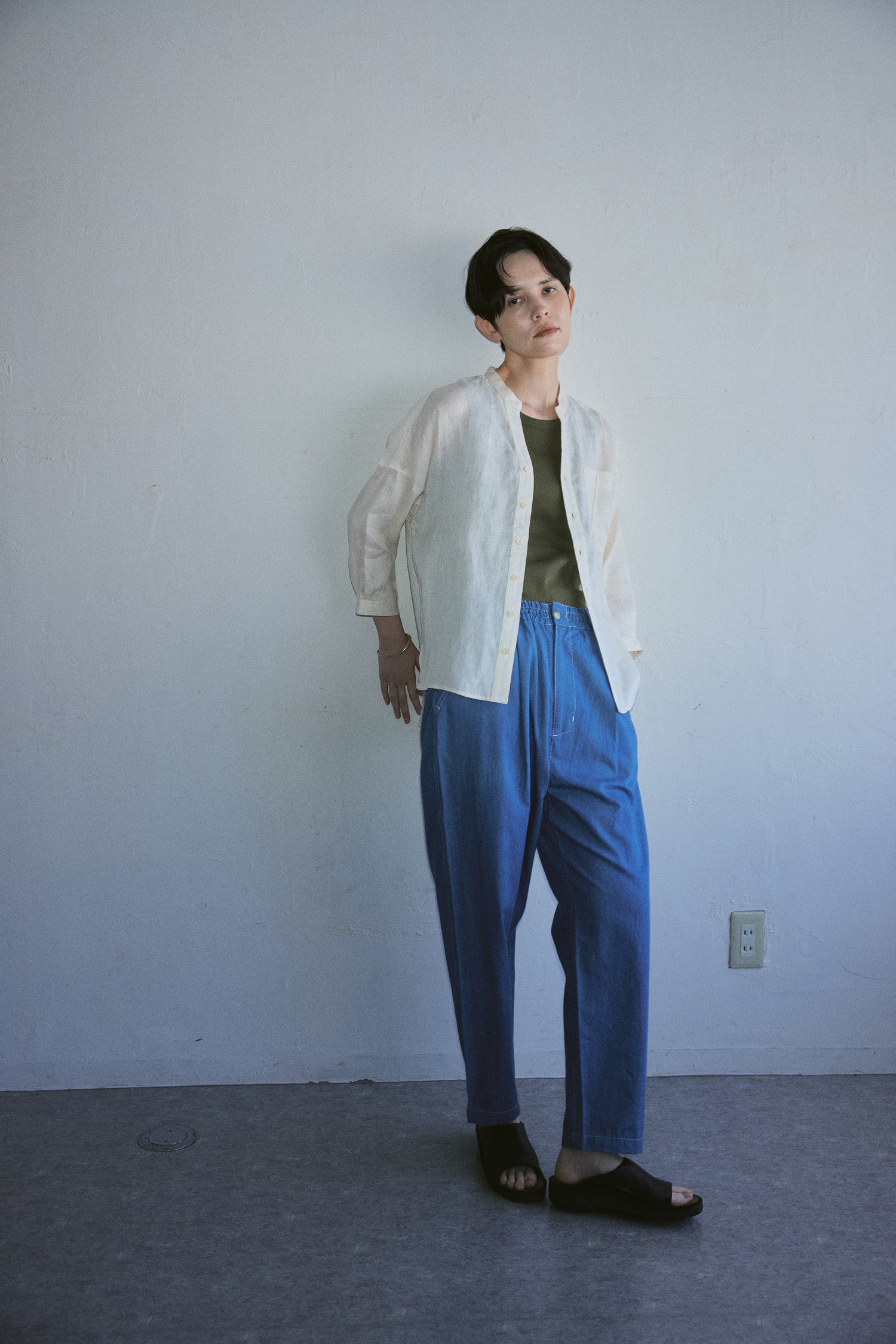 【ゆきふいるむ/yukiさん着用アイテム】YARRA NEU スキッパーリネン7分袖シャツ NU-5623-441