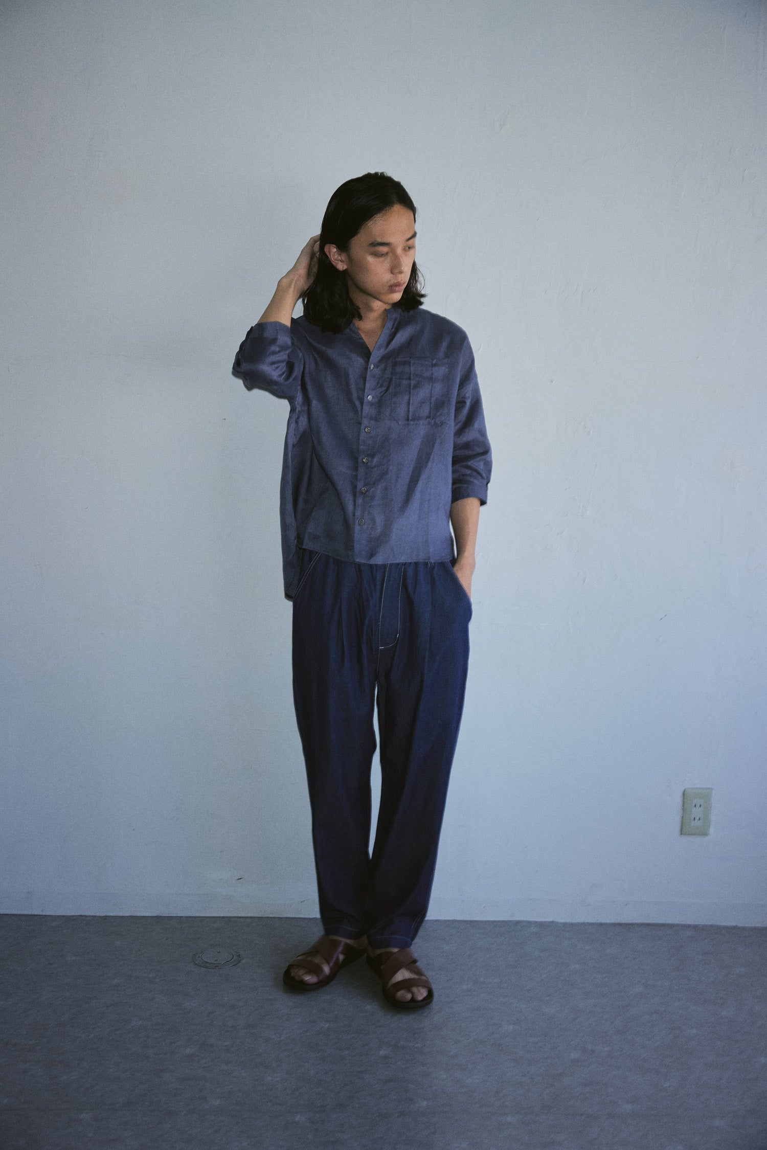 【ゆきふいるむ/yukiさん着用アイテム】YARRA NEU スキッパーリネン7分袖シャツ NU-5623-441
