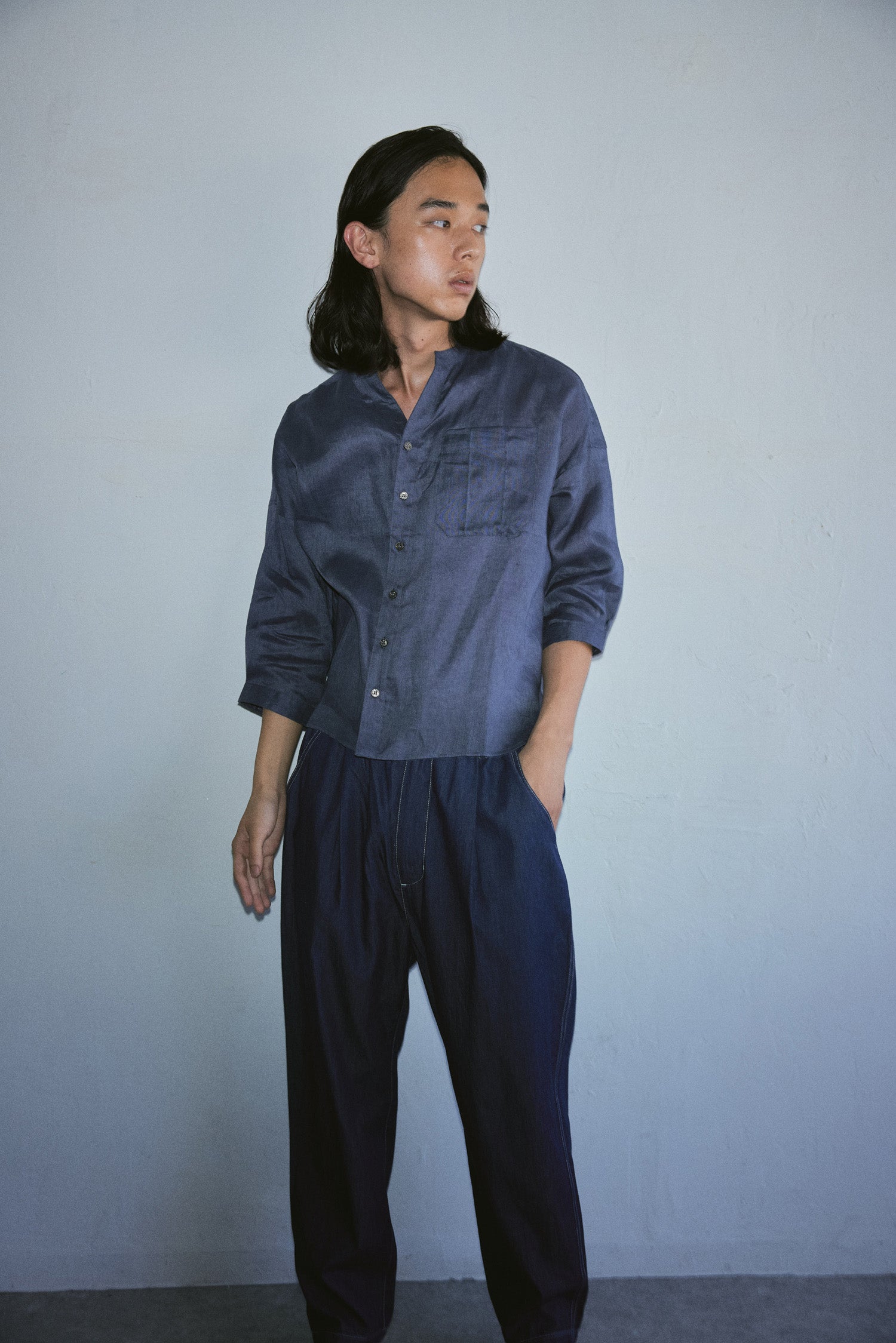 【ゆきふいるむ/yukiさん着用アイテム】YARRA NEU スキッパーリネン7分袖シャツ NU-5623-441