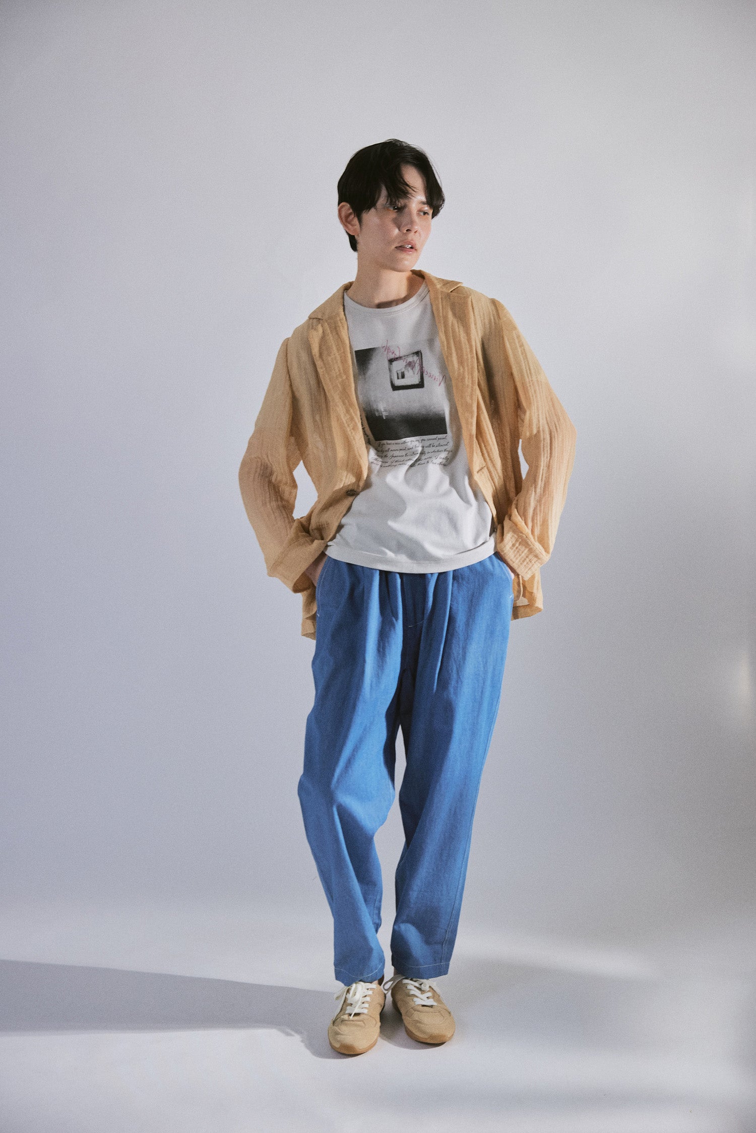 YARRA NEU 麻混シアーテーラードジャケット NU-5627-454
