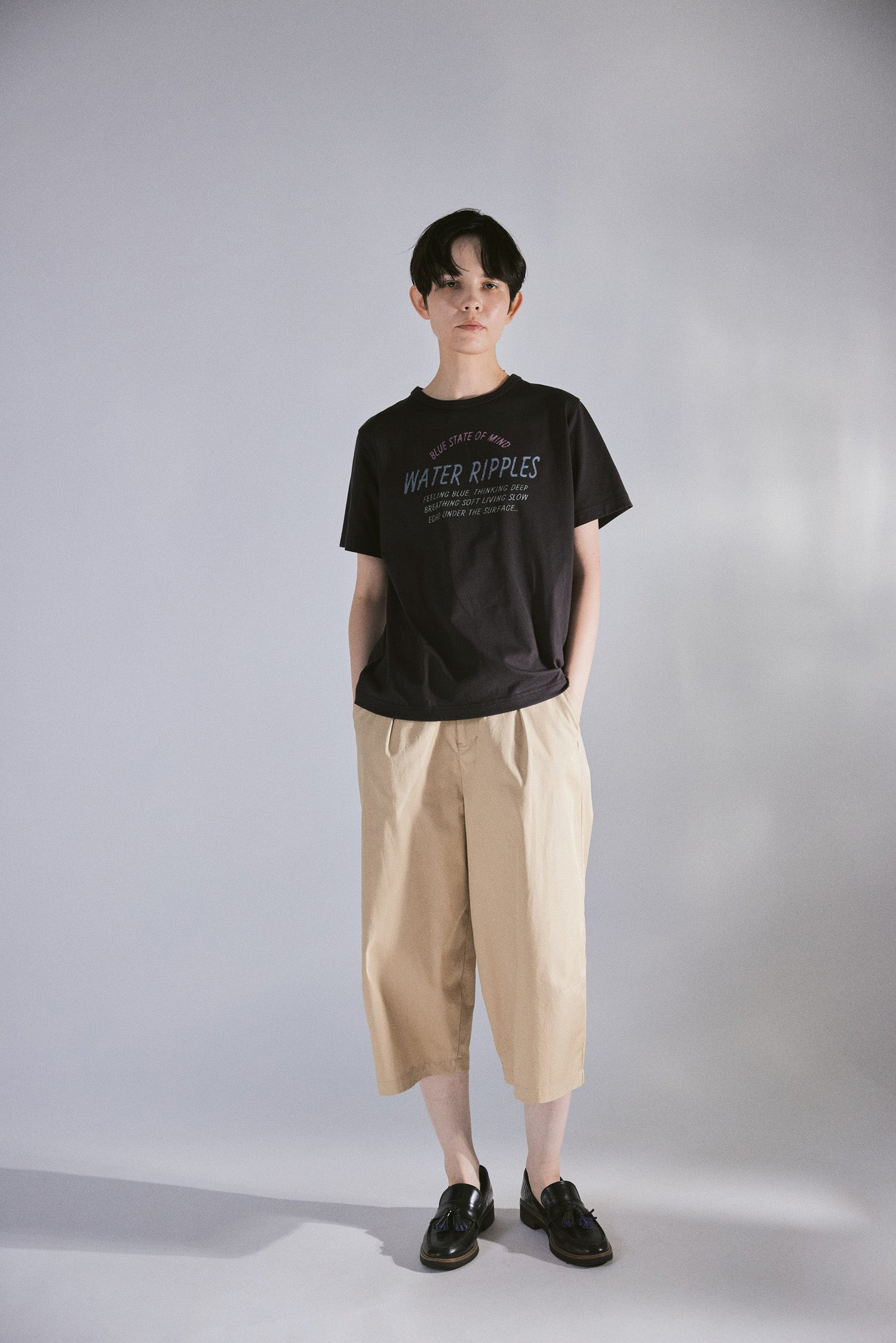 YARRA NEU WATER RIPPLEロゴプリントTシャツ NU-5621-433