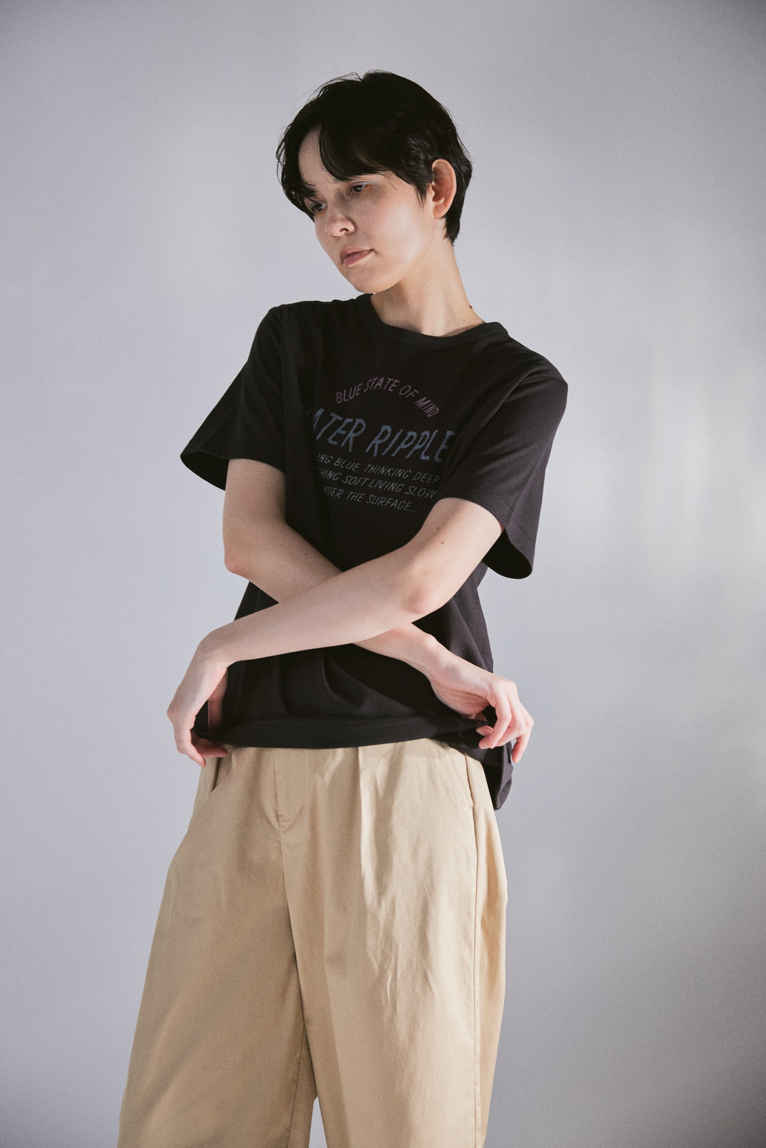 YARRA NEU WATER RIPPLEロゴプリントTシャツ NU-5621-433