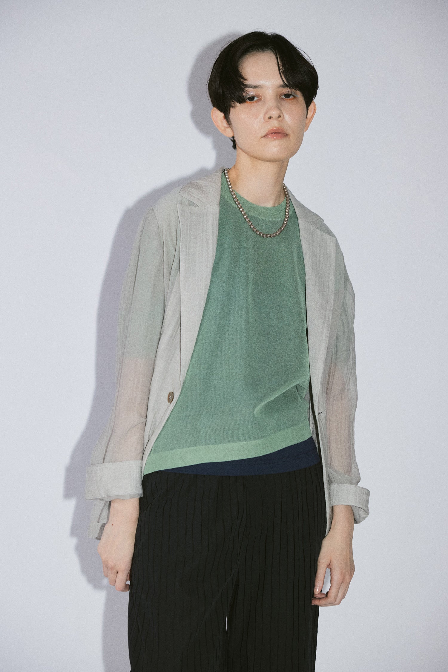 YARRA NEU 麻混シアーテーラードジャケット NU-5627-454