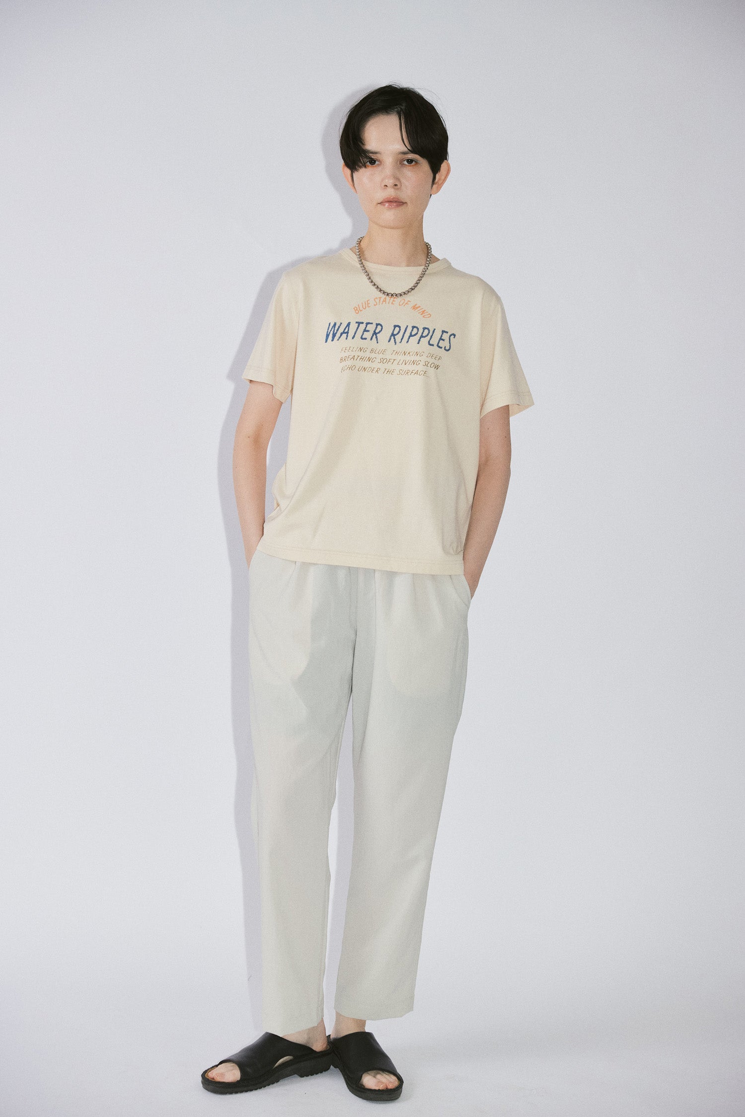 YARRA NEU WATER RIPPLEロゴプリントTシャツ NU-5621-433
