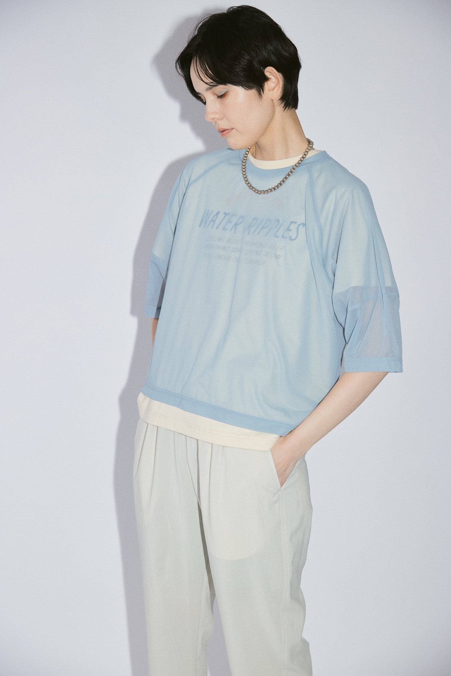 YARRA NEU エアリーシアーラグラン5分袖Tシャツ NU-5621-438