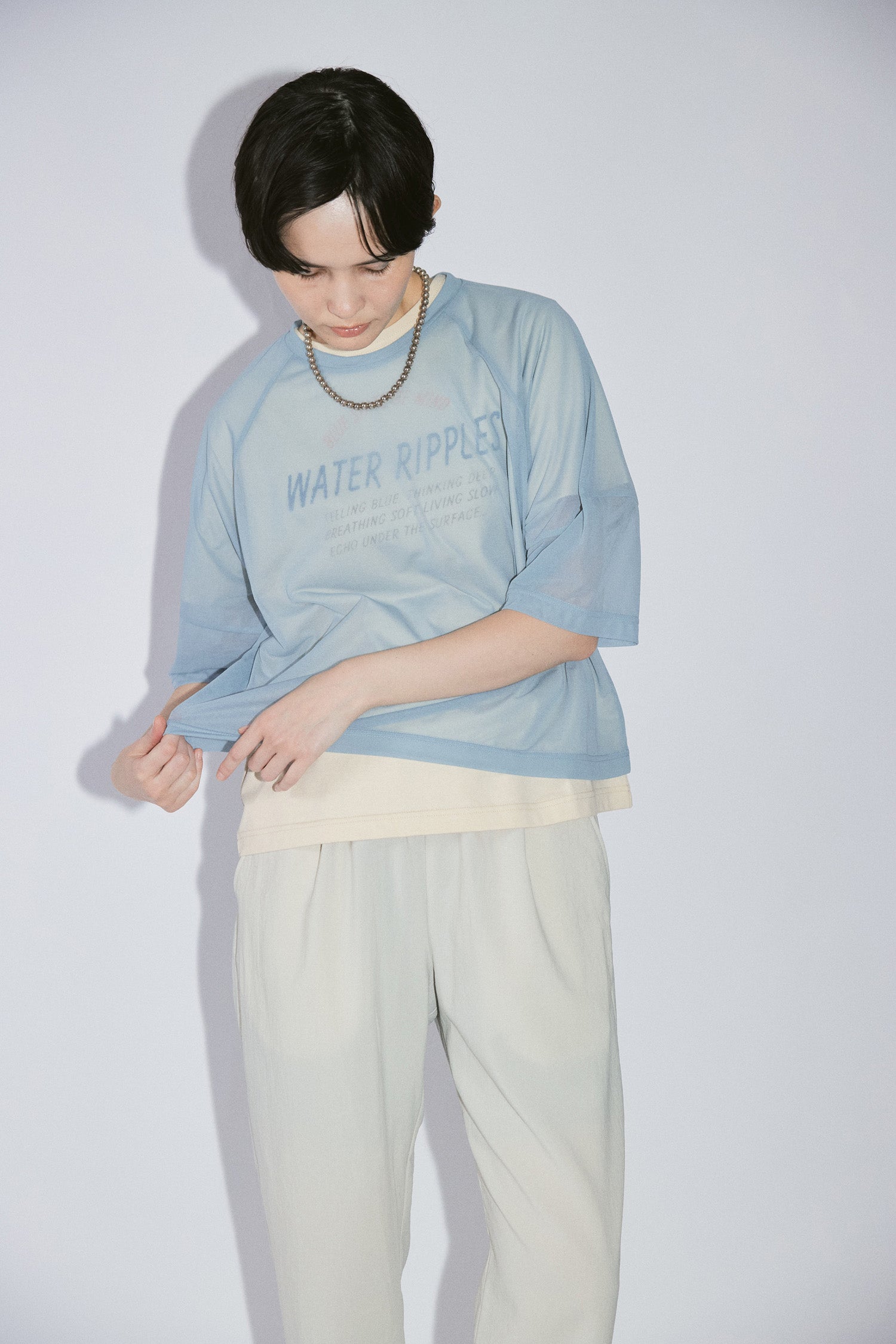 YARRA NEU エアリーシアーラグラン5分袖Tシャツ NU-5621-438