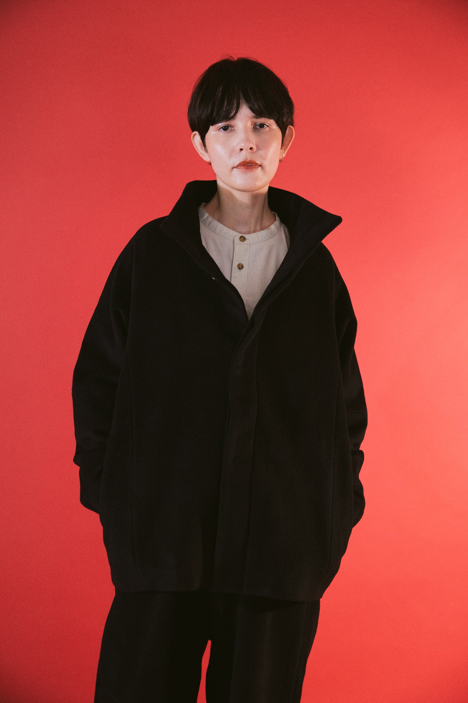 YARRA NEU カシミヤ混ウールスタンドジャケット NU-5557-428