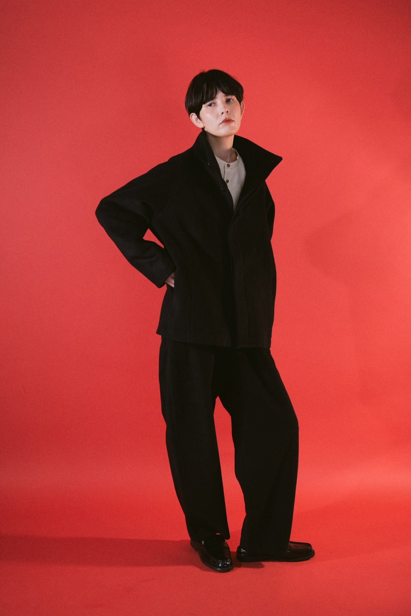 YARRA NEU カシミヤ混ウールスタンドジャケット NU-5557-428