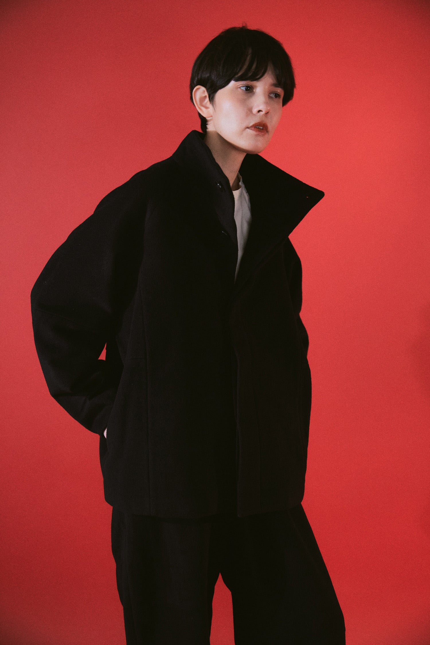 YARRA NEU カシミヤ混ウールスタンドジャケット NU-5557-428