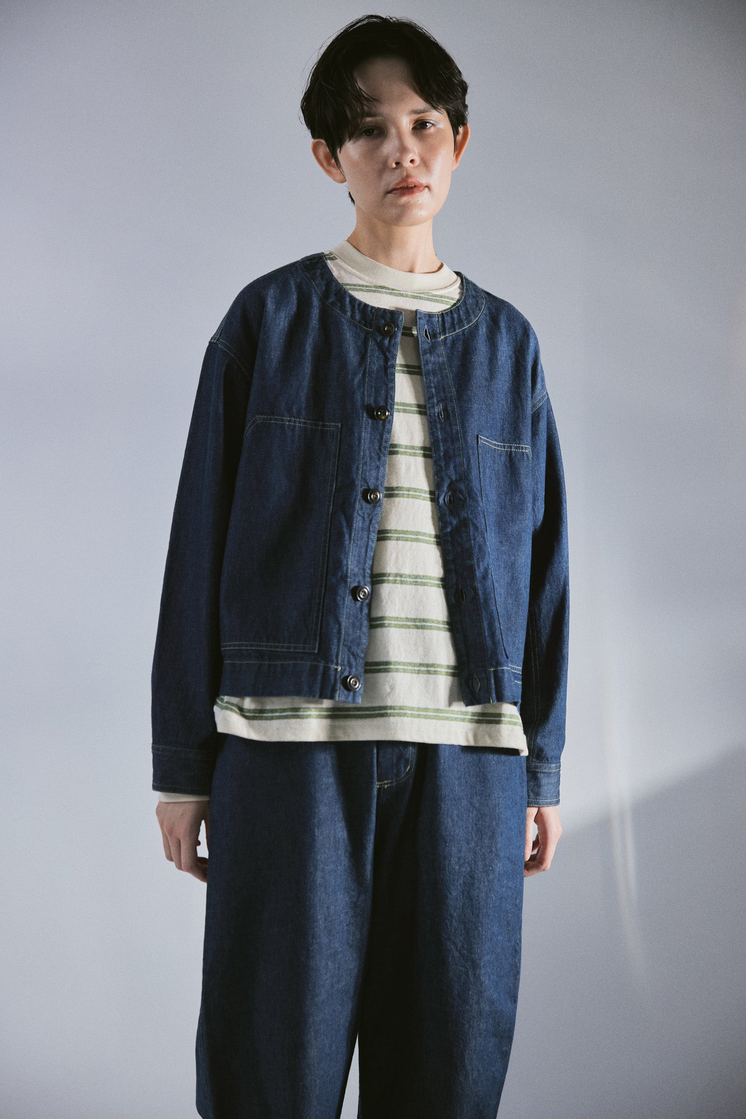 YARRA NEU 10ozノーカラーJAPANデニムジャケット NU-5617-420