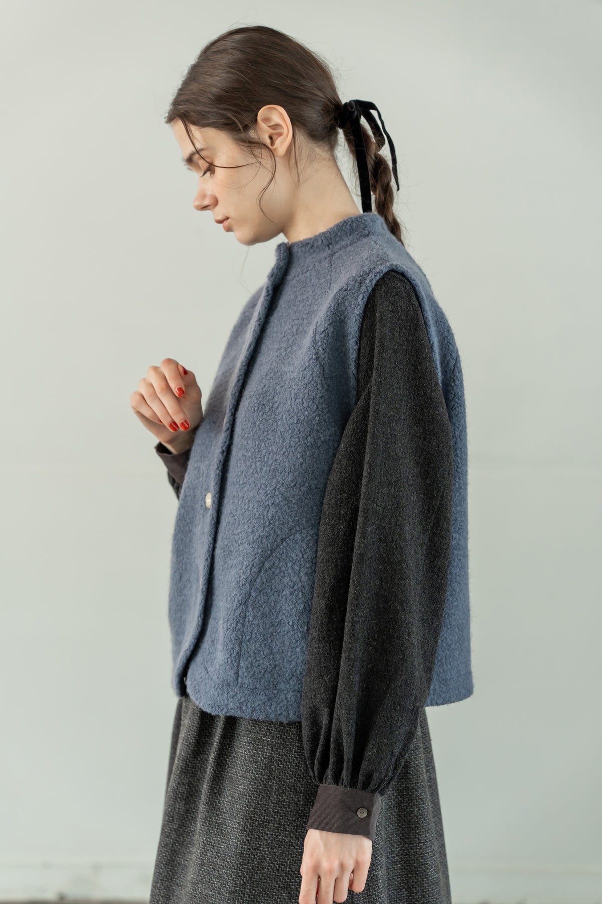 YARRA WOOL100ガーゼブラウス YR-1653-254
