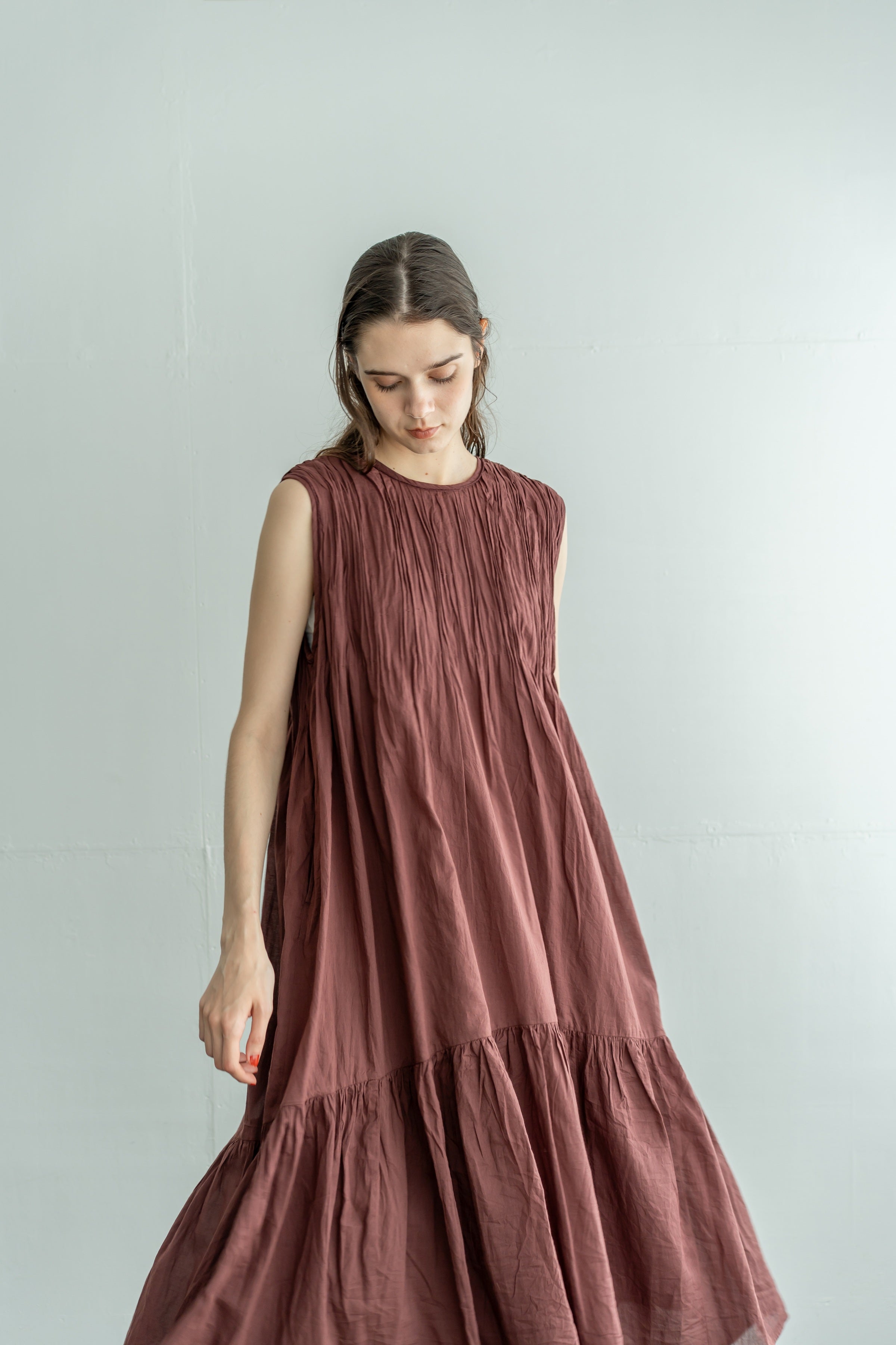 YARRA INDIAピンタックワンピース YR-1624-287