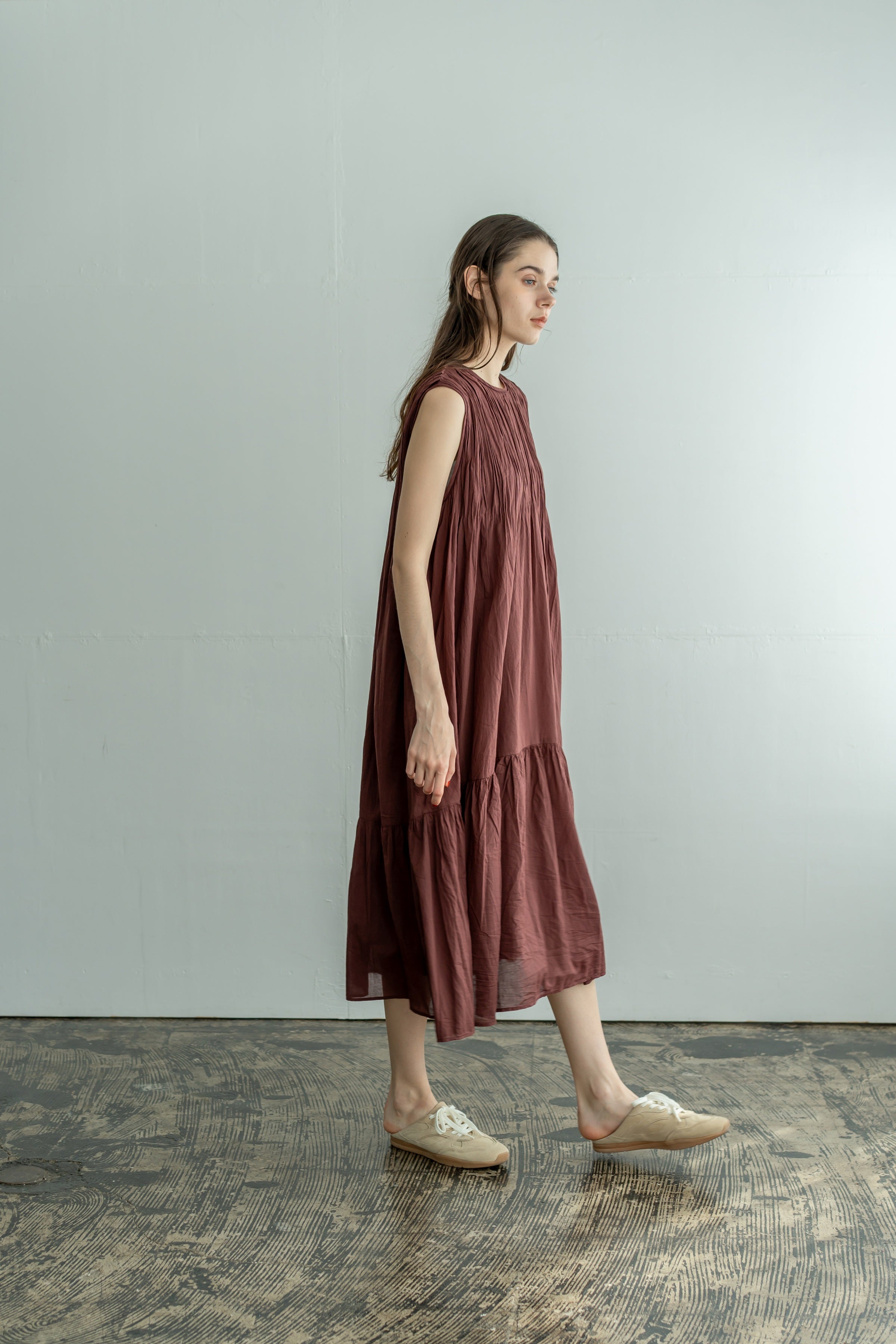 YARRA INDIAピンタックワンピース YR-1624-287