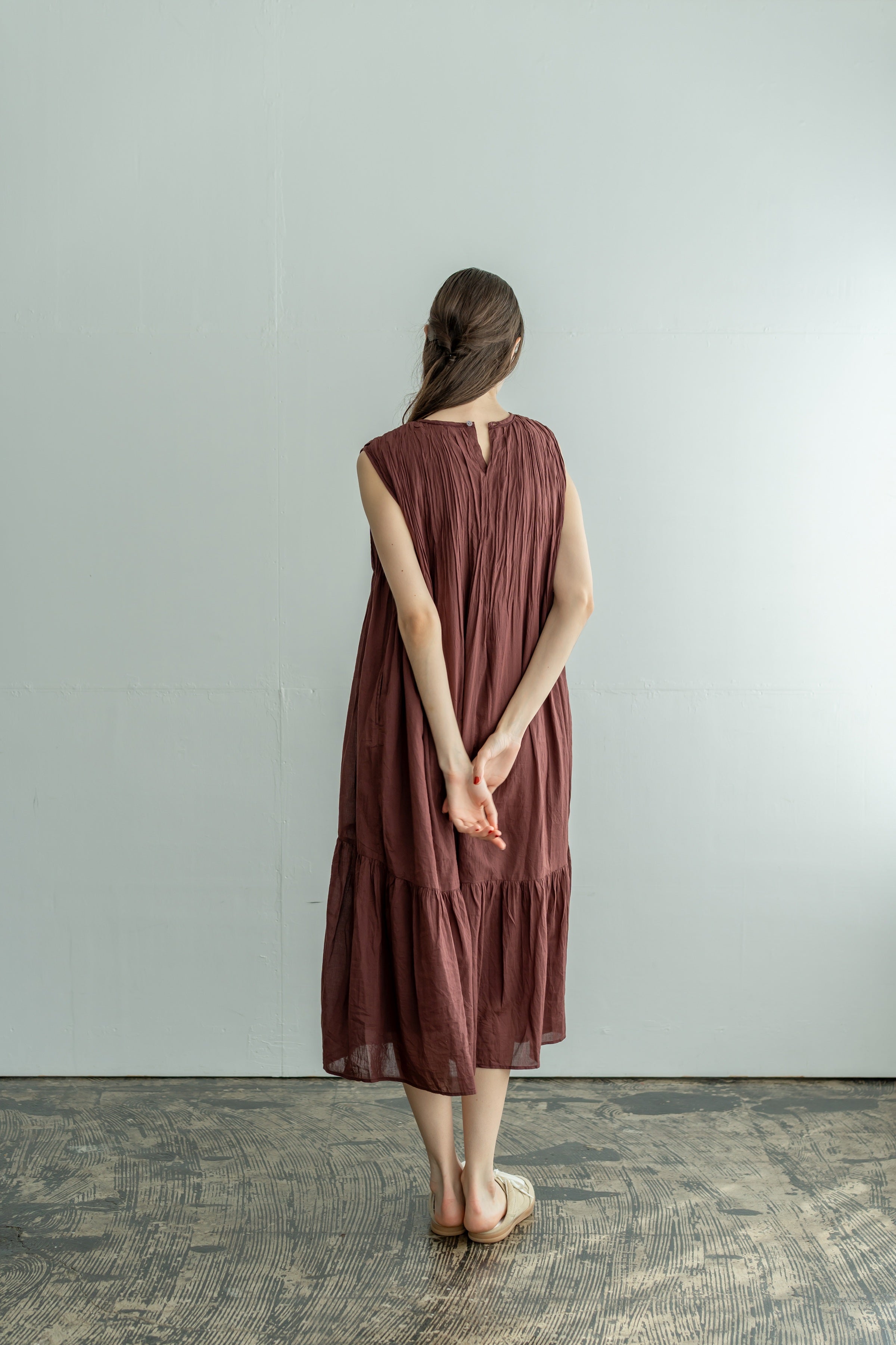 YARRA INDIAピンタックワンピース YR-1624-287