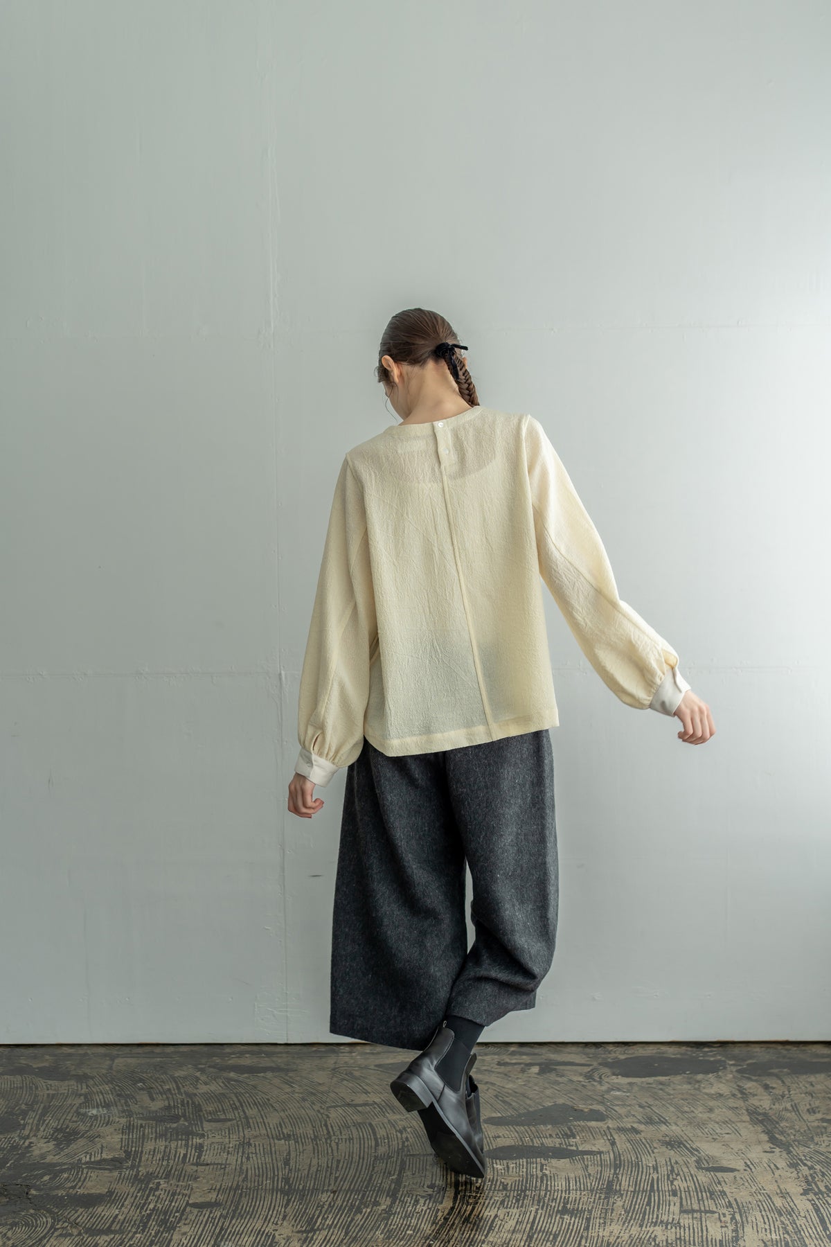 YARRA WOOL100ガーゼブラウス YR-1653-254