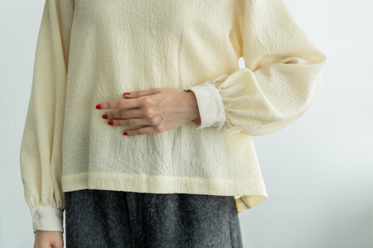 YARRA WOOL100ガーゼブラウス YR-1653-254
