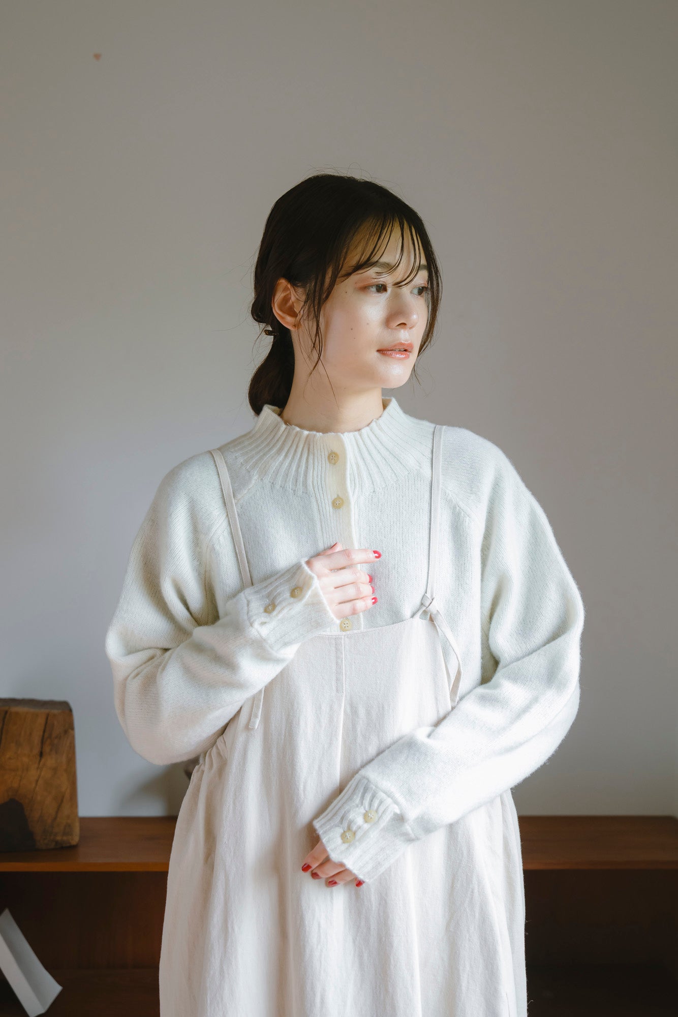 YARRA 綿麻ドロストデザインジャンパースカート YR-1554-258