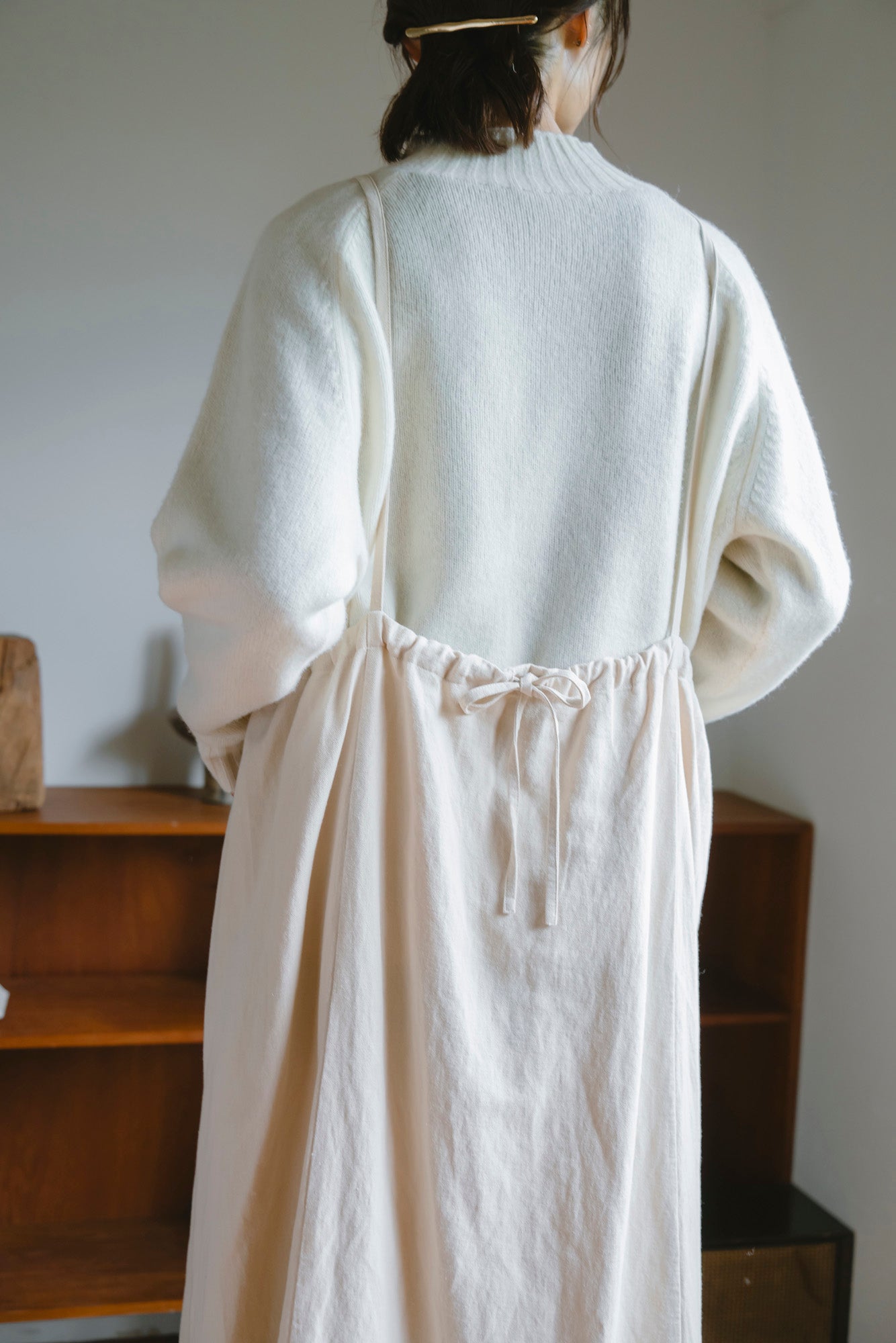 YARRA 綿麻ドロストデザインジャンパースカート YR-1554-258