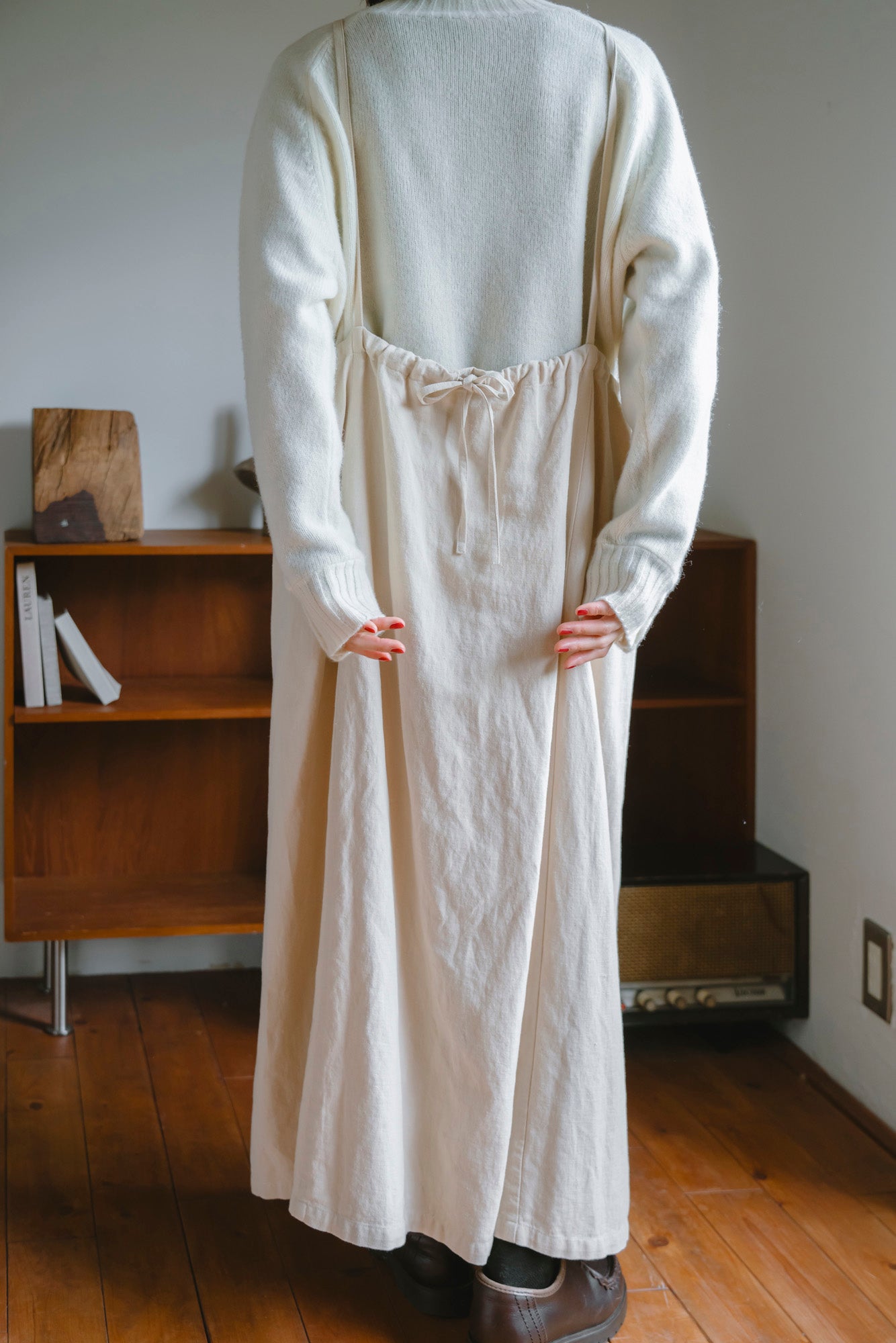 YARRA 綿麻ドロストデザインジャンパースカート YR-1554-258