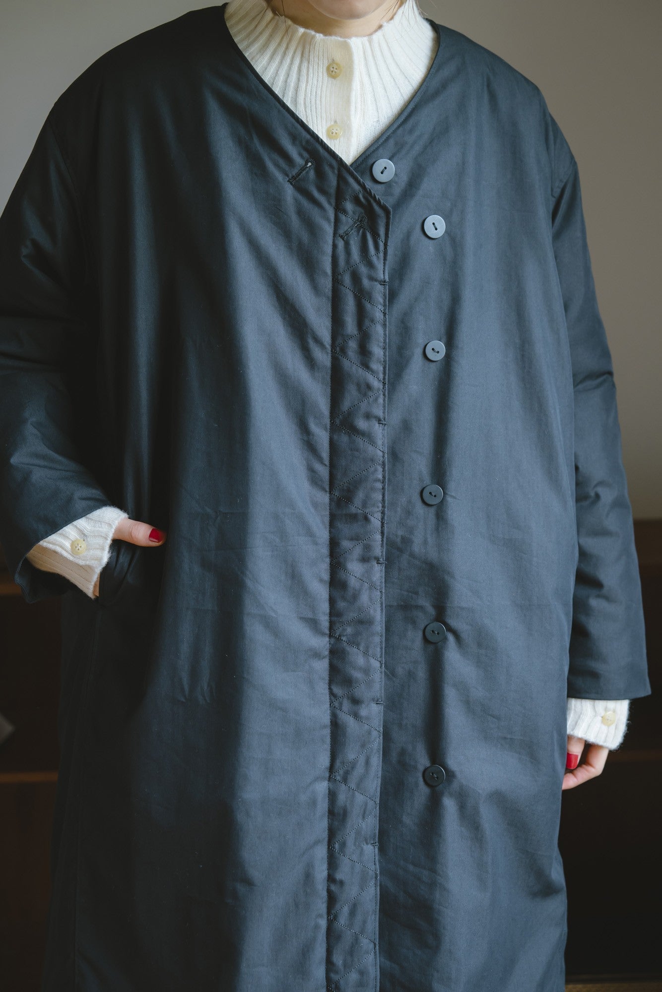 YARRA ヒヨクステッチ中綿キルトコート YR-1557-271