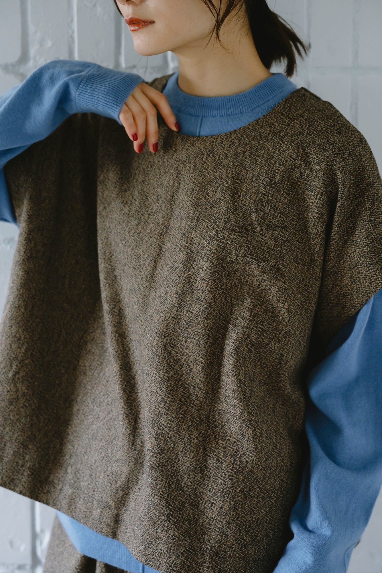 YARRA 三つ杢ツイルワイドベスト YR-1558-253