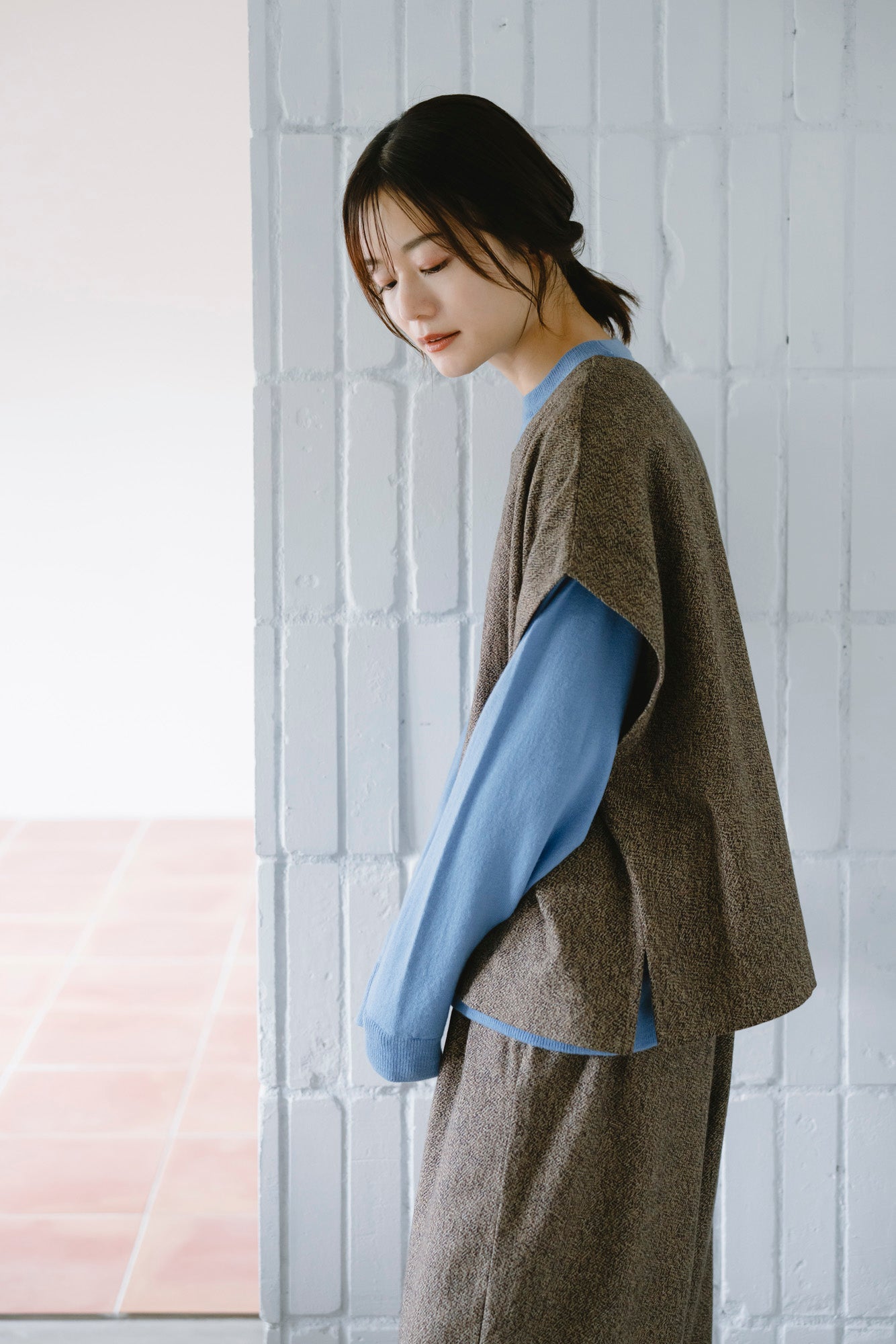 YARRA 三つ杢ツイルワイドベスト YR-1558-253