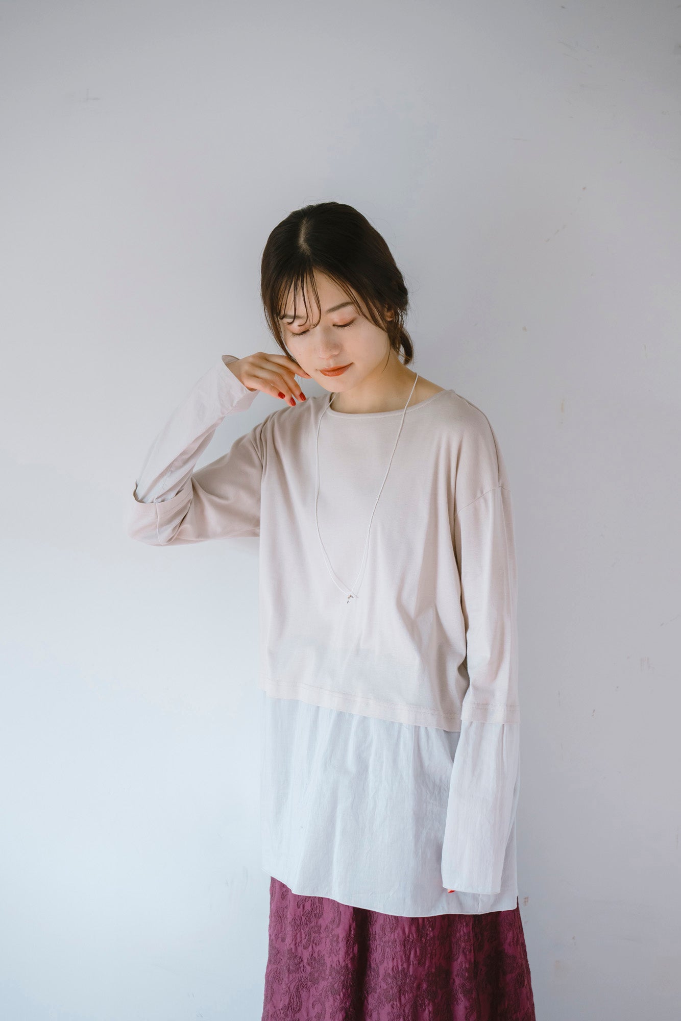 YARRA 布帛コンビレイヤードカットソー YR-1551-256