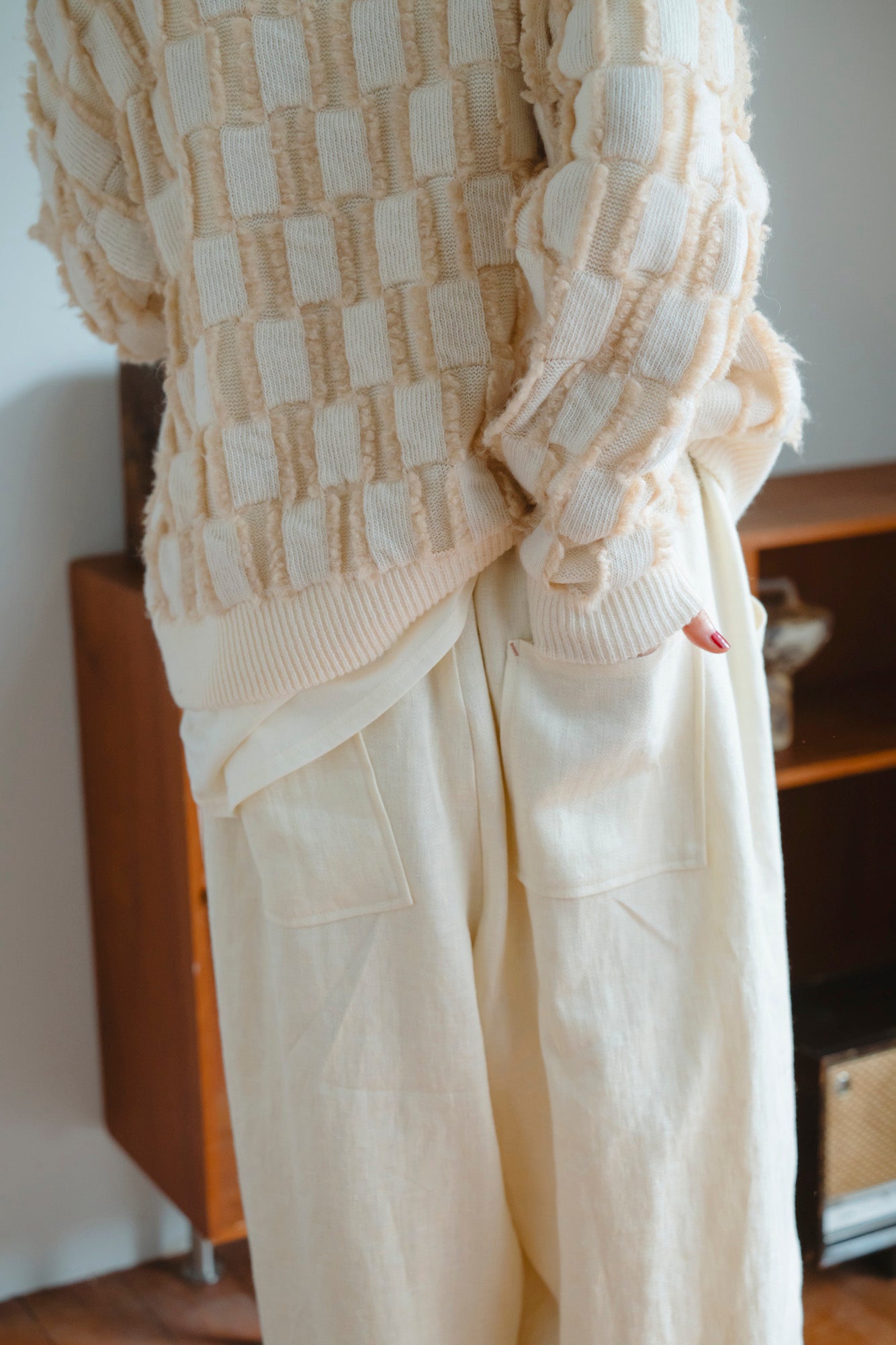 YARRA 綿麻デザインタックパンツ YR-1555-266