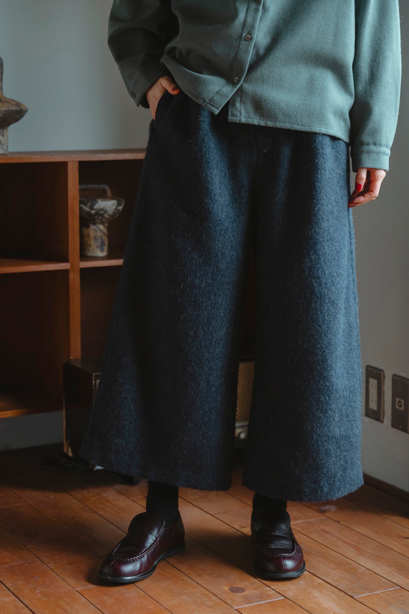 YARRA エコウール裏付き9分丈パンツ YR-1555-274