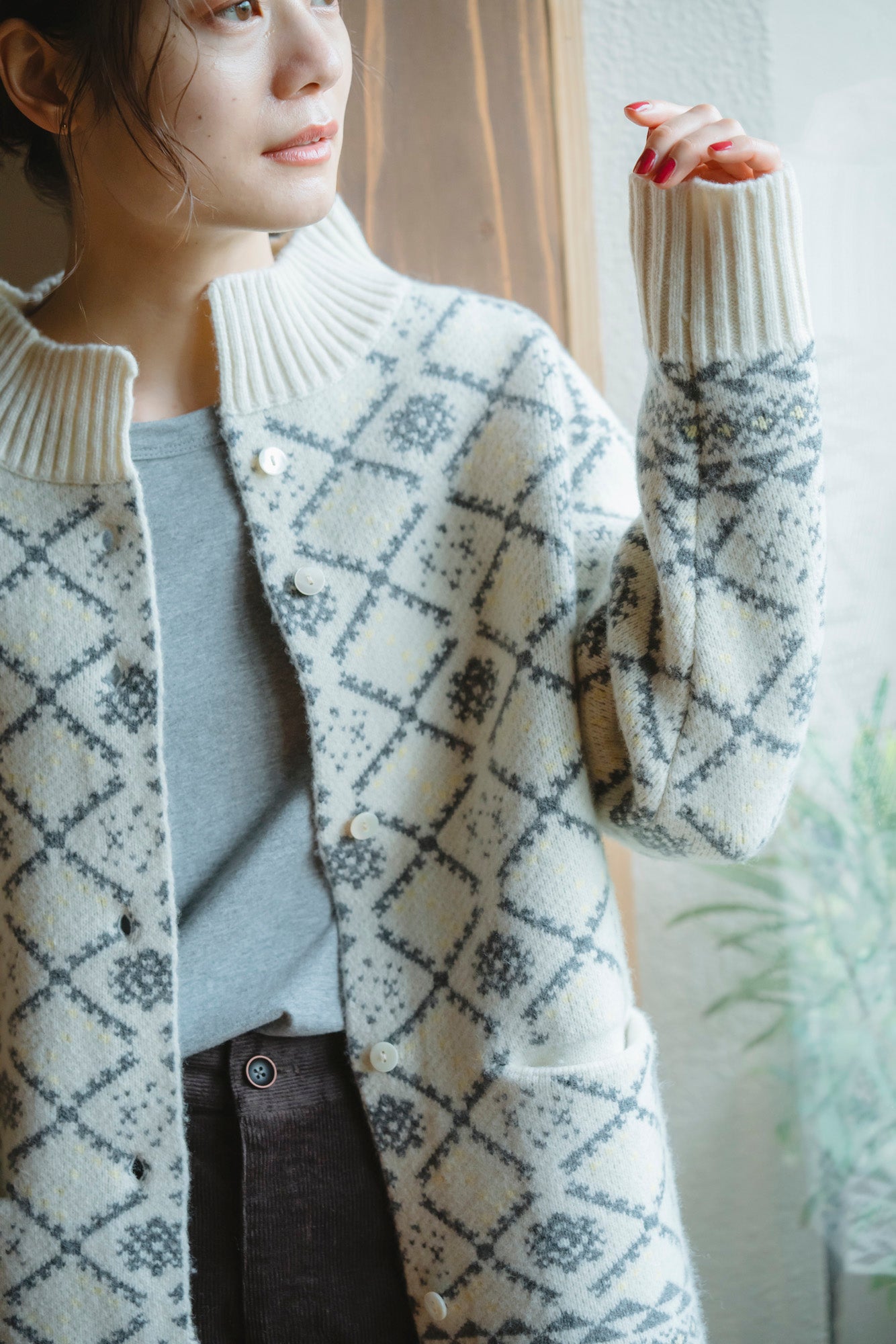 YARRA オリジナルジャガードカーディガン YR-1552-277