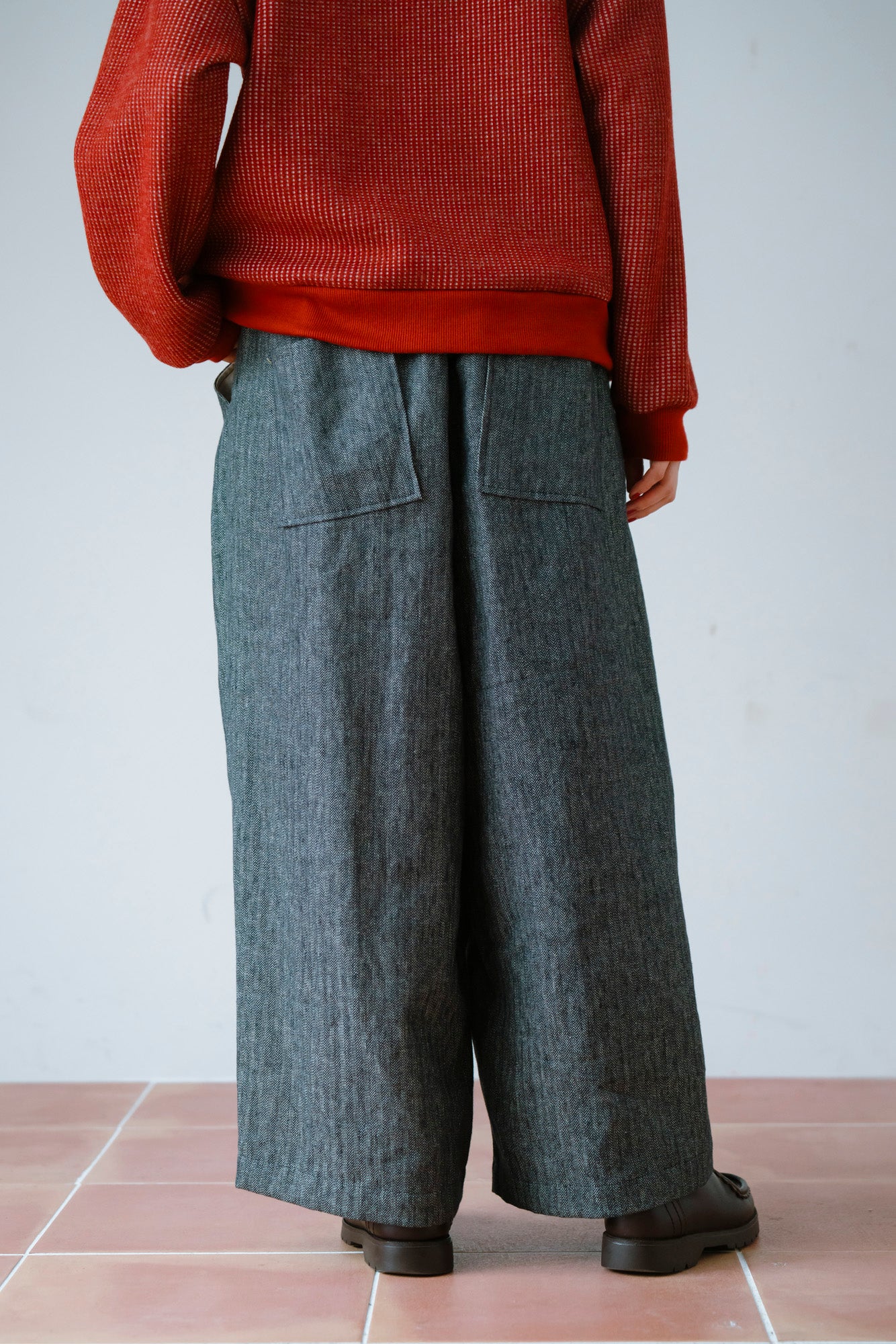YARRA 綿麻デザインタックパンツ YR-1555-266