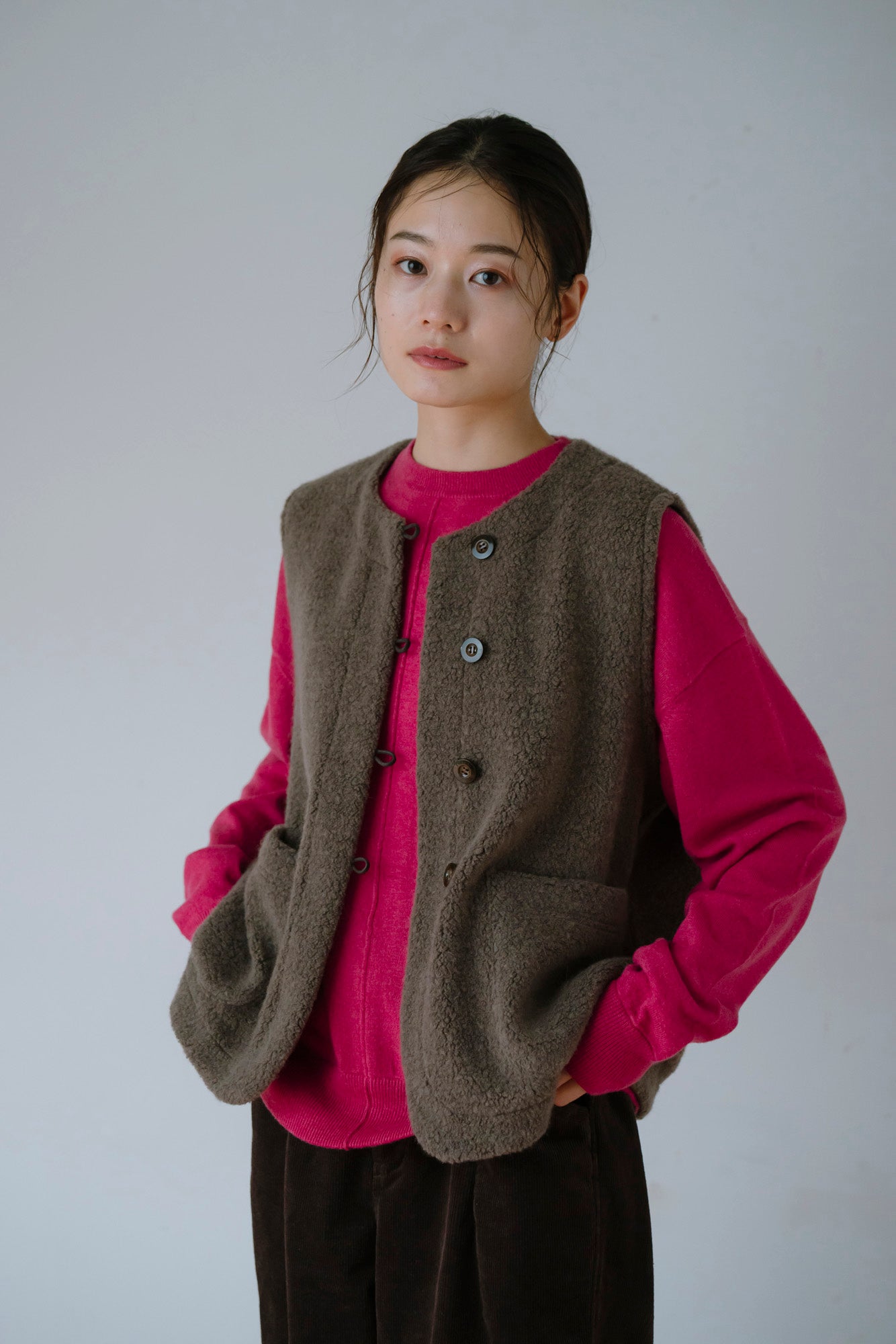 YARRA 木の実キルトJQDドロッププルオーバー YR-1541-225