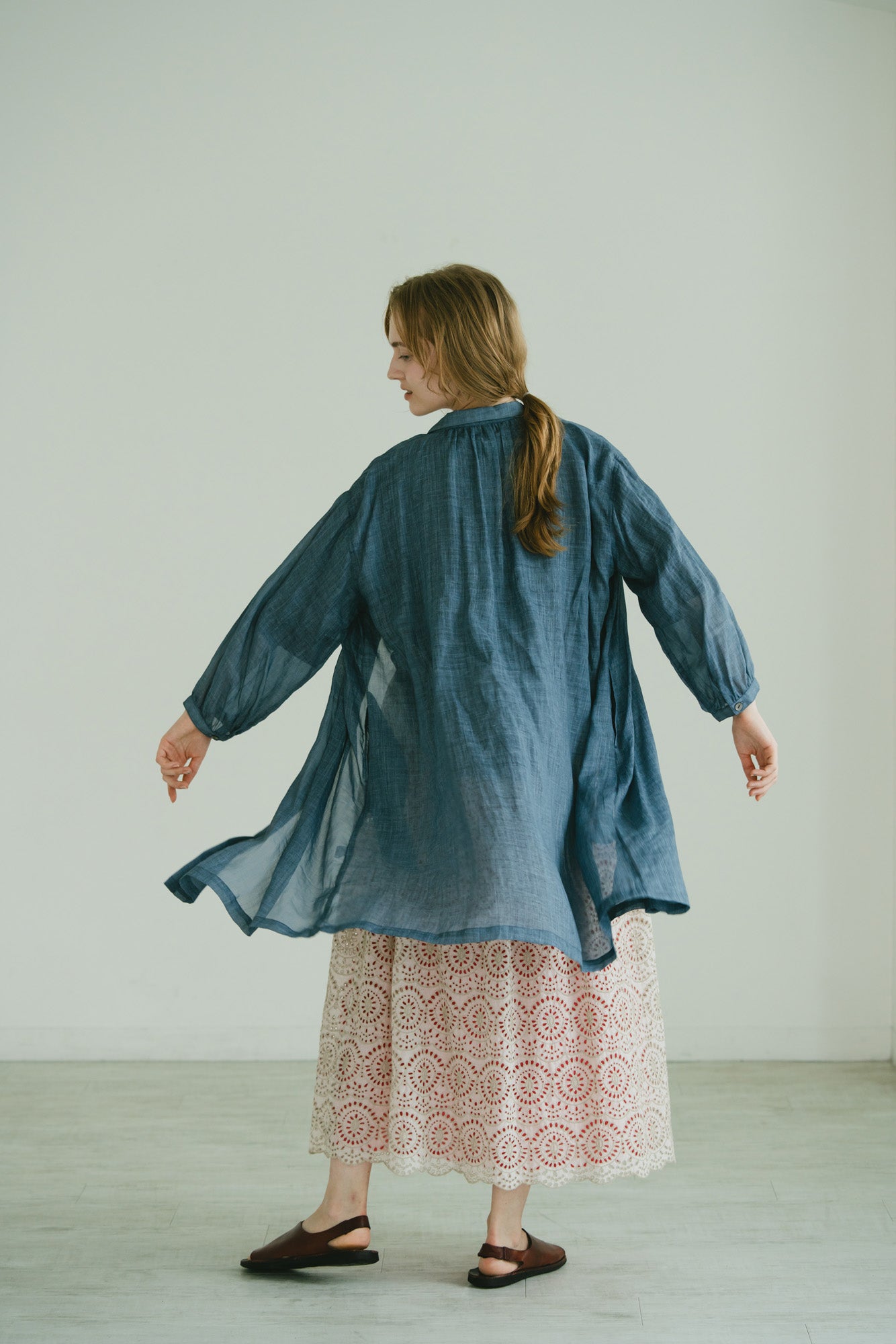 YARRA シアーリネンギャザーワンピース YR-1624-285