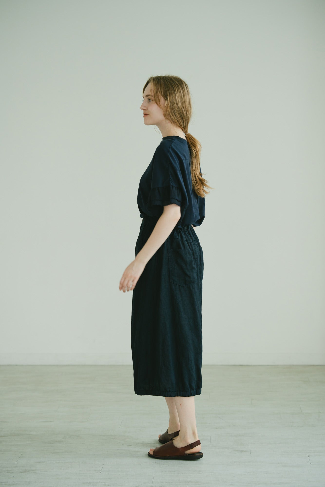 YARRA オリジナルリネン裾ゴムスカート YR-1626-273