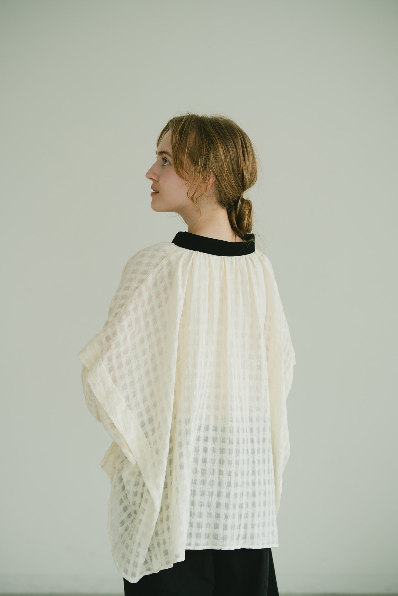 YARRA シャドーチェックデザインブラウス YR-1623-248