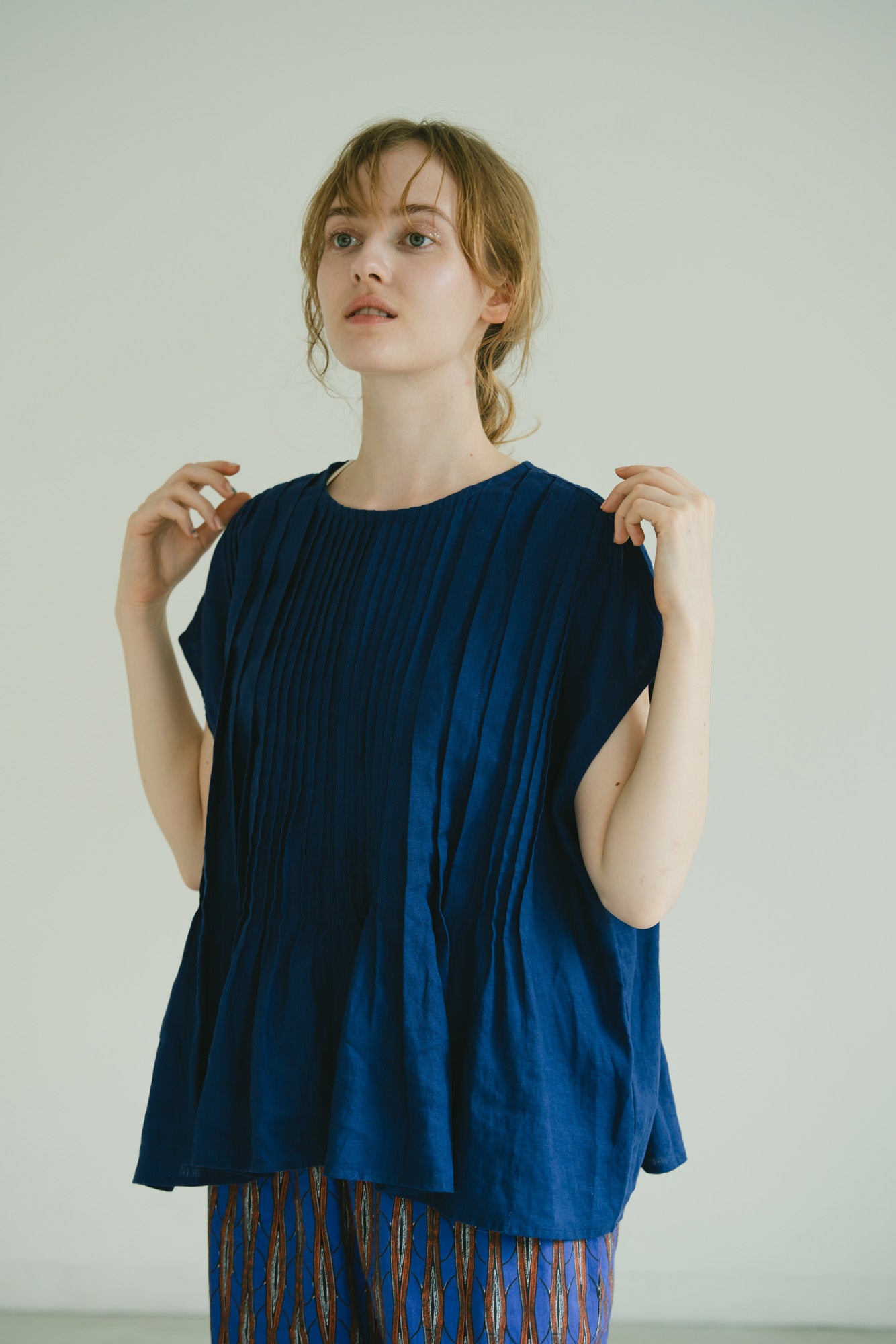 YARRA リネンピンタックワイドベスト YR-1628-277