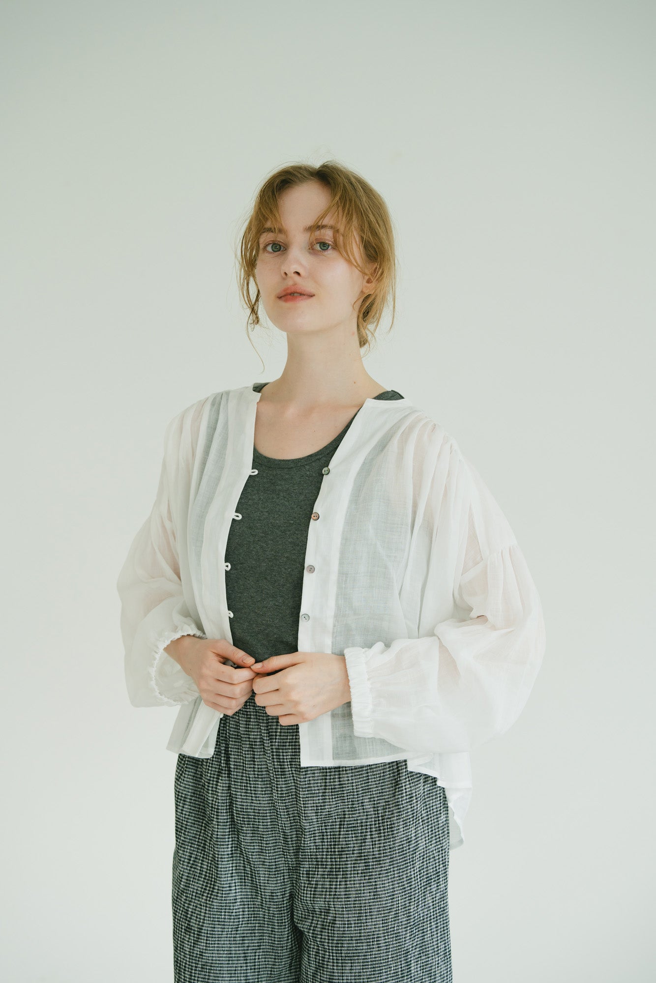 YARRA シアーリネンスキッパーブラウス YR-1623-284