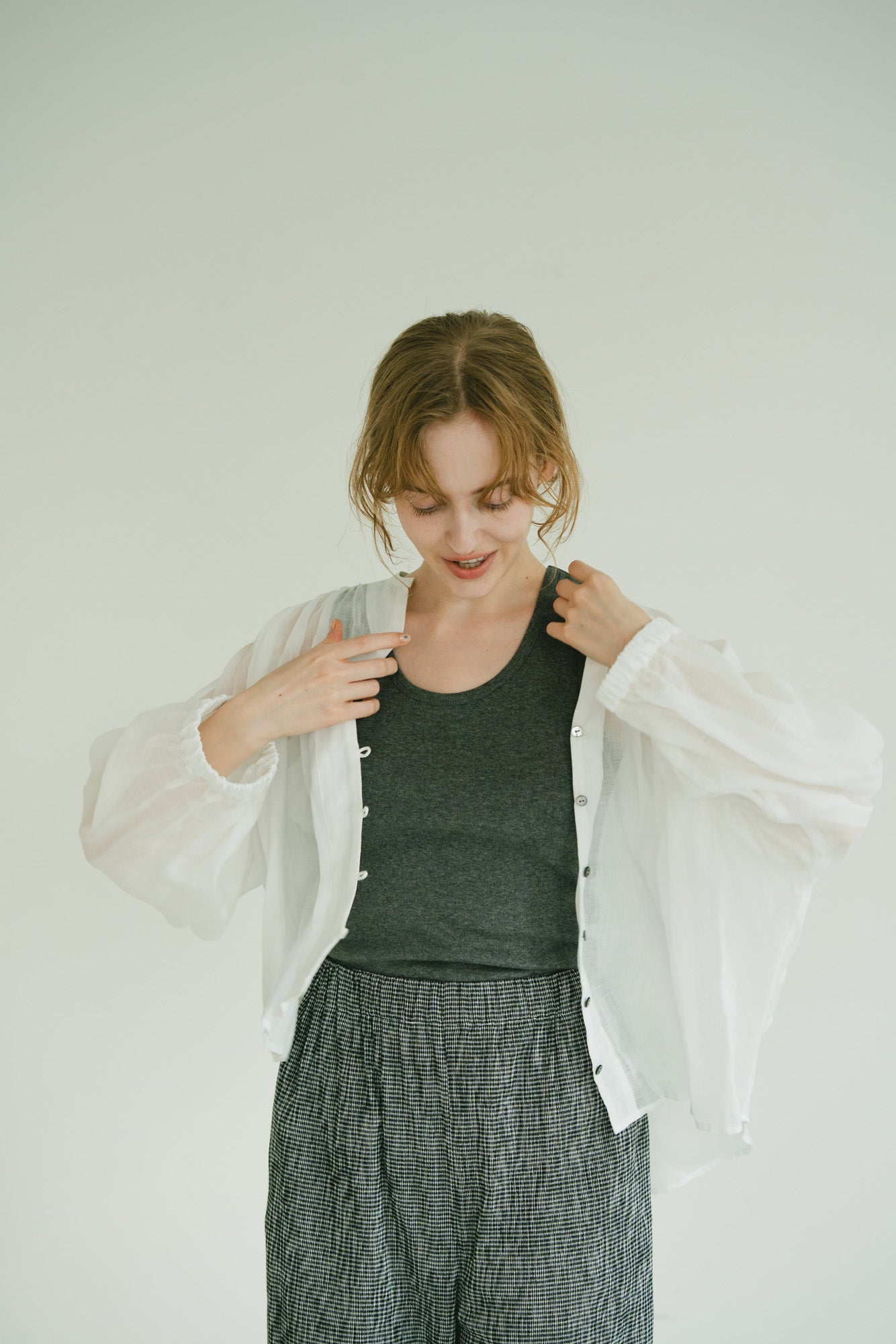 YARRA シアーリネンスキッパーブラウス YR-1623-284