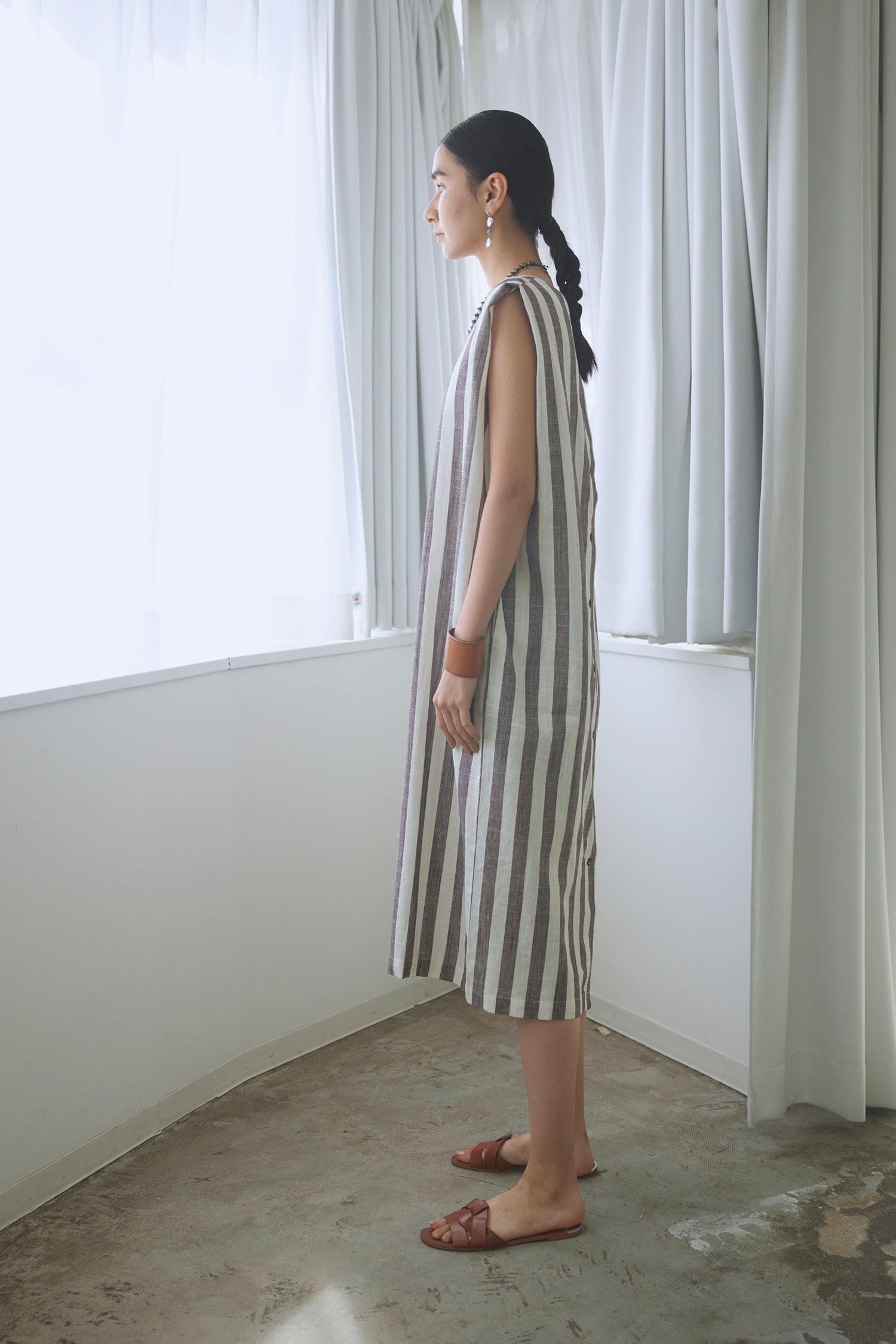 doux bleu リネンコットンノースリーブワンピース DB-2424-071